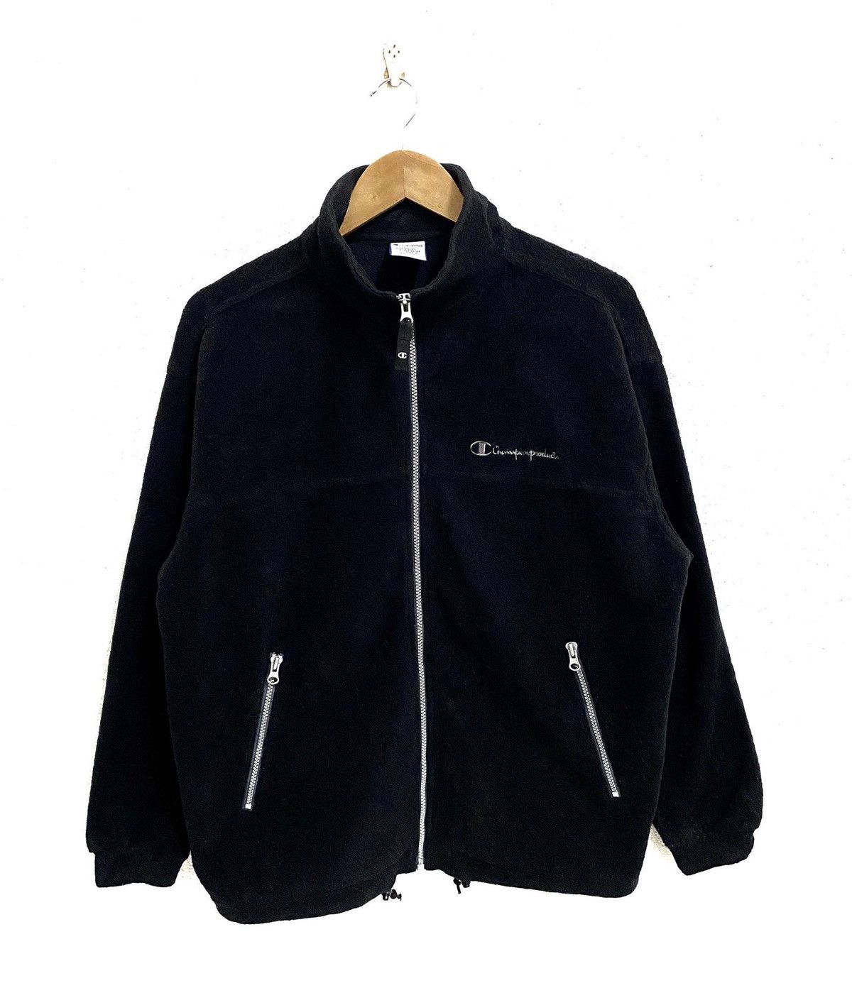 Champion × Vintage Vintage CHAMPION Script Small Logo Fleece Sweater Jacket Size US M / EU 48-50 / 2 - 1 Thumbnail