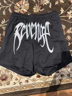 Revenge White Embroidered Mesh Shorts - Sole Food Sneakers