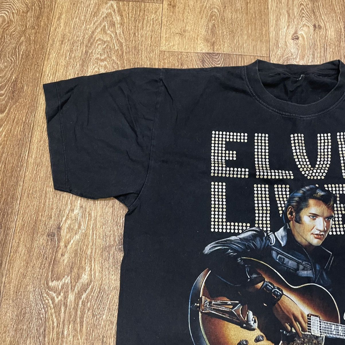 Vintage Vintage 90s Elvis Presley Graphic Band Tee Faded Black XL Size US XL / EU 56 / 4 - 4 Thumbnail