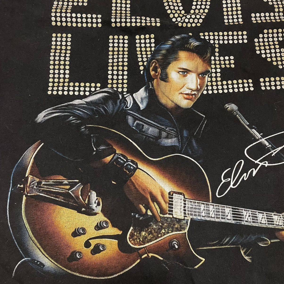 Vintage Vintage 90s Elvis Presley Graphic Band Tee Faded Black XL Size US XL / EU 56 / 4 - 6 Thumbnail