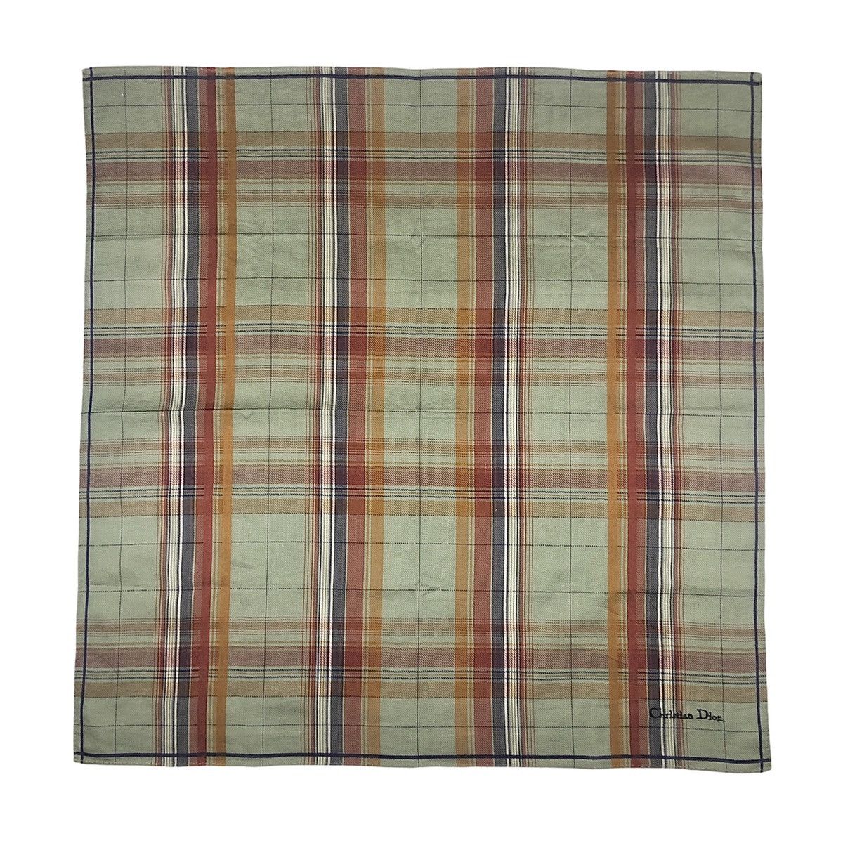Christian Dior Monsieur Christian Dior Designer Checkered Handkerchief Pocketsquare Size ONE SIZE - 2 Thumbnail