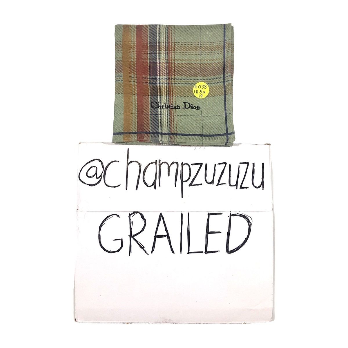 Christian Dior Monsieur Christian Dior Designer Checkered Handkerchief Pocketsquare Size ONE SIZE - 6 Thumbnail
