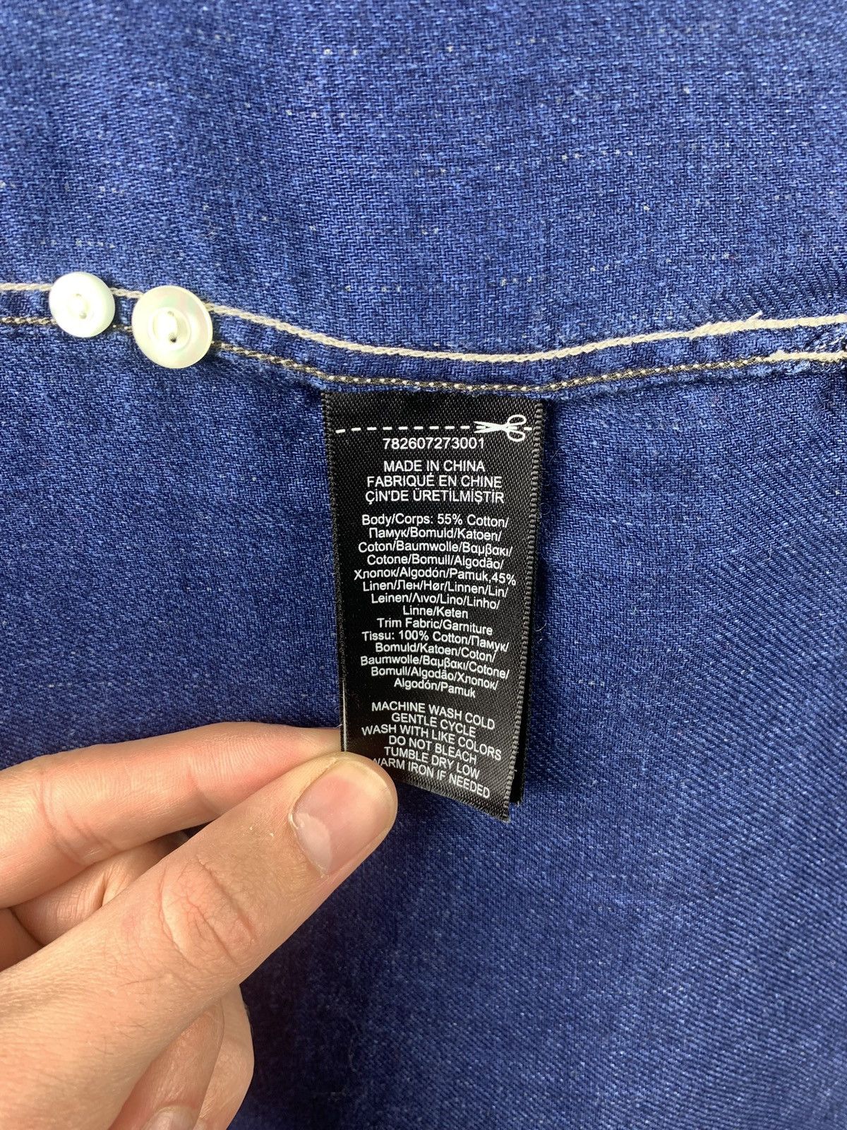 RRL Ralph Lauren RRL Double Rl striped workwear indigo denim Western shirt Size US S / EU 44-46 / 1 - 11 Thumbnail