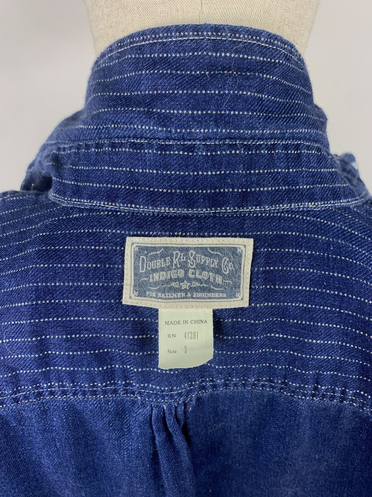 RRL Ralph Lauren RRL Double Rl striped workwear indigo denim Western shirt Size US S / EU 44-46 / 1 - 9 Thumbnail