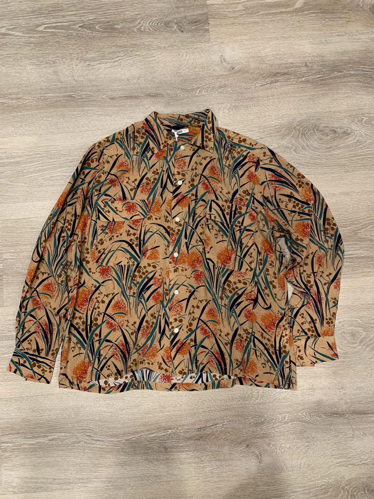 image of Bode Housatonic Havana Shirt in Brown, Men's (Size Large)