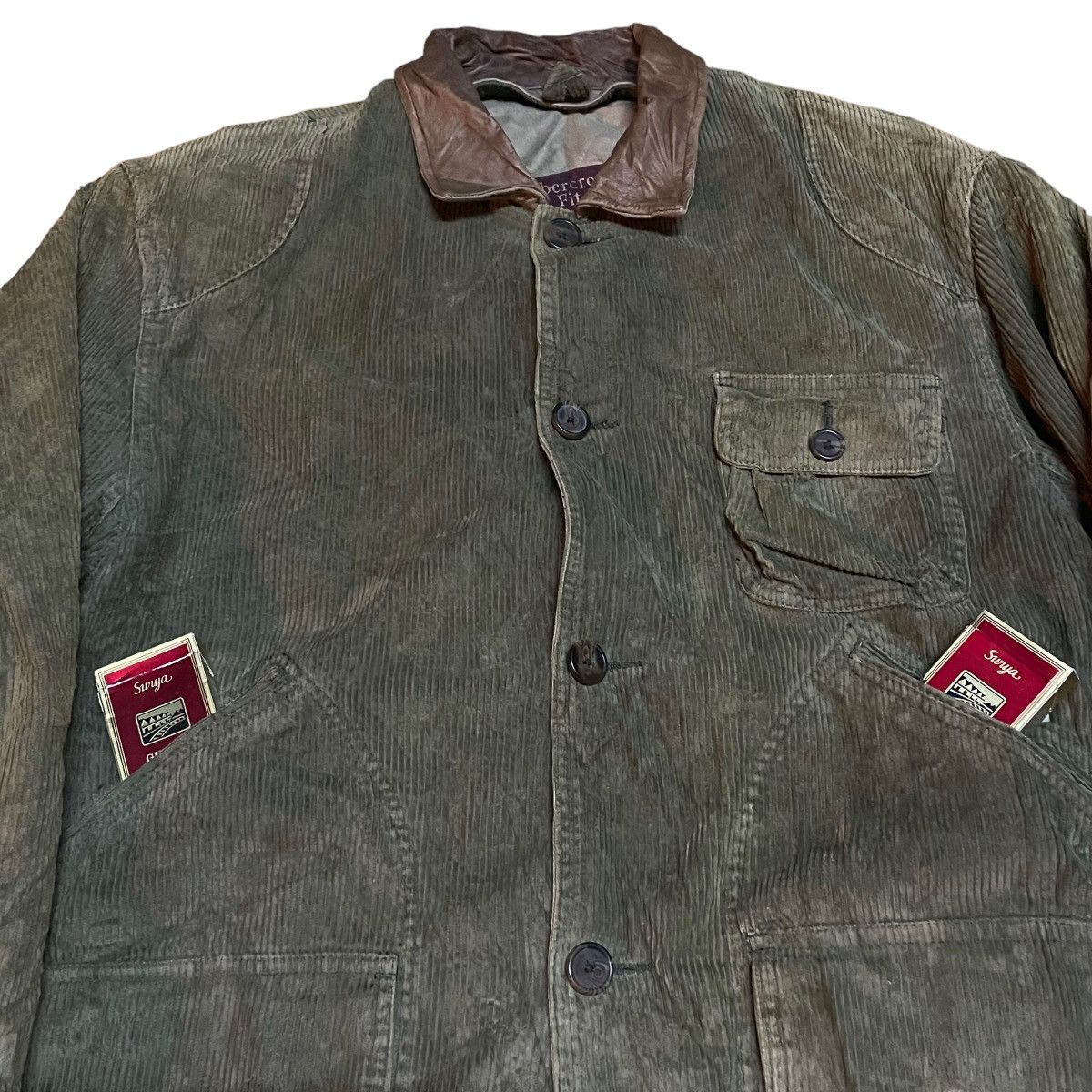 Abercrombie & Fitch VINTAGE ABERCROMBIE & FITCH CORDUROY LEATHER COLLAR JACKET Size US S / EU 44-46 / 1 - 5 Thumbnail
