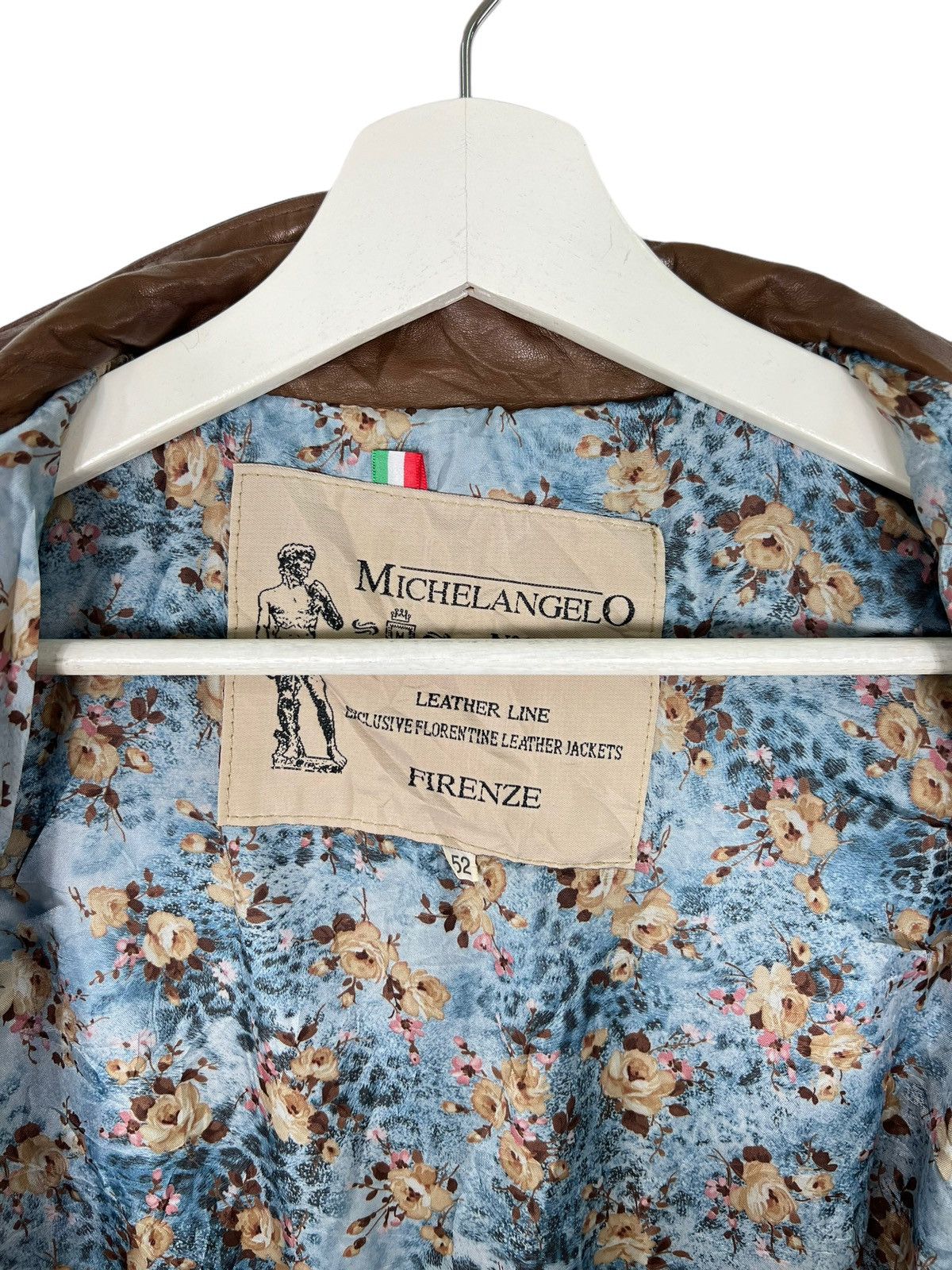 Designer 💥 MICHEL ANGELO FLORENTINE LEATHER JACKET MADE IN ITALY Size US L / EU 52-54 / 3 - 9 Thumbnail