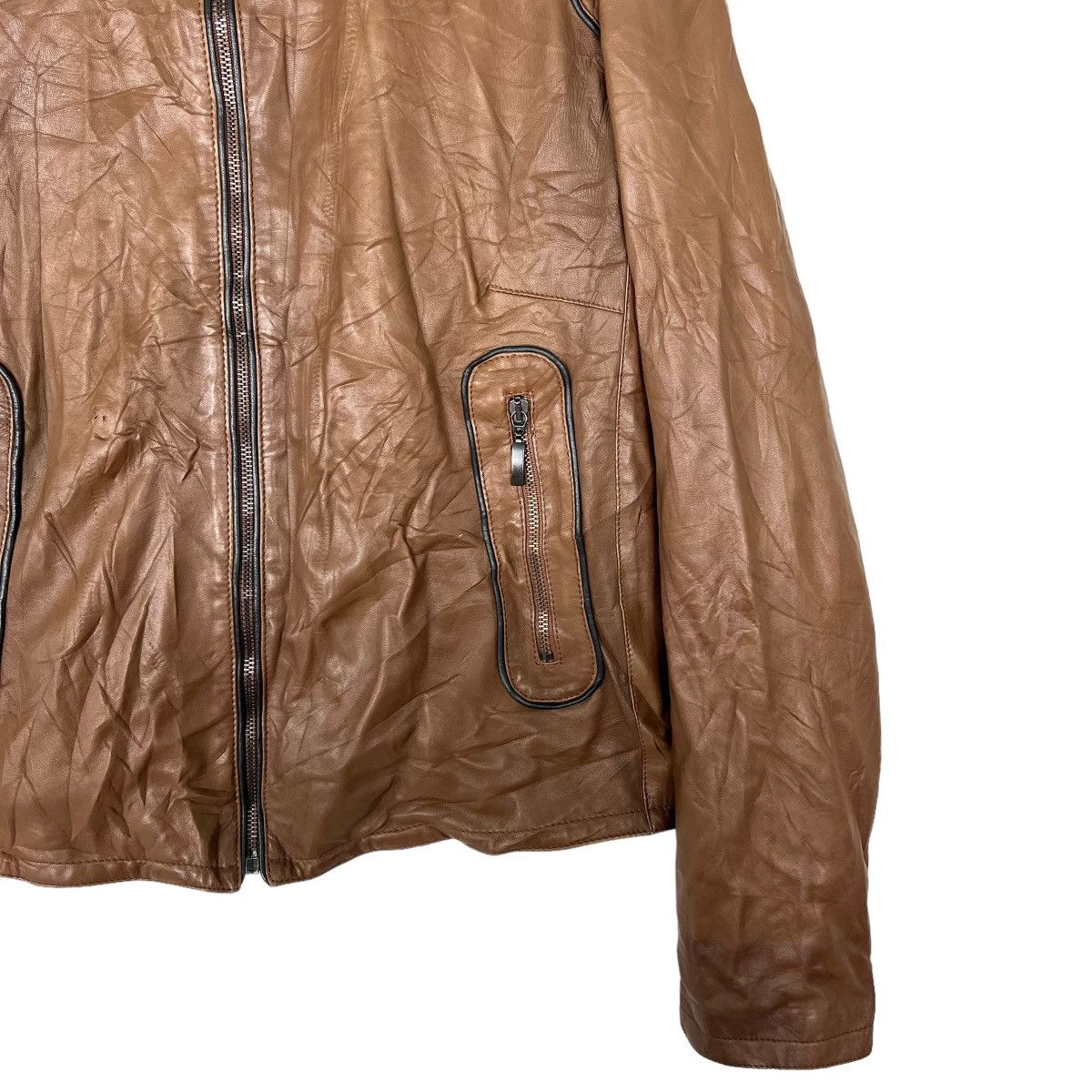 Designer 💥 MICHEL ANGELO FLORENTINE LEATHER JACKET MADE IN ITALY Size US L / EU 52-54 / 3 - 4 Thumbnail