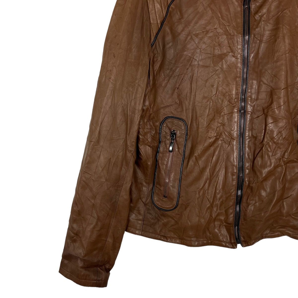 Designer 💥 MICHEL ANGELO FLORENTINE LEATHER JACKET MADE IN ITALY Size US L / EU 52-54 / 3 - 2 Thumbnail
