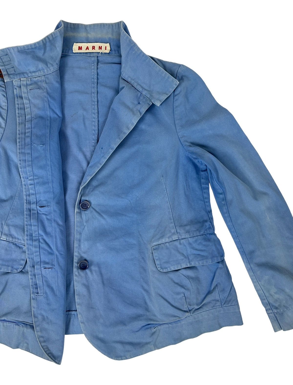 Marni Marni Blue Cotton Workwear Blazer Jacket Size S / US 4 / IT 40 - 4 Thumbnail