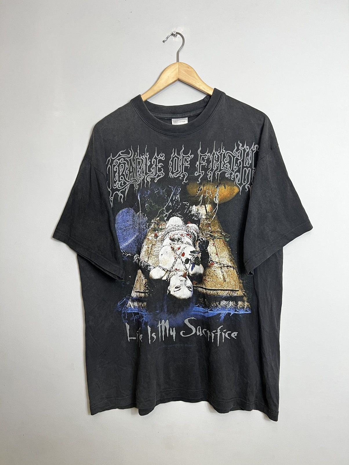 Band Tees × Grail × Vintage Vintage 1998 Cradle of Filth Life Is Sacrifice  Band Tshirt | Grailed