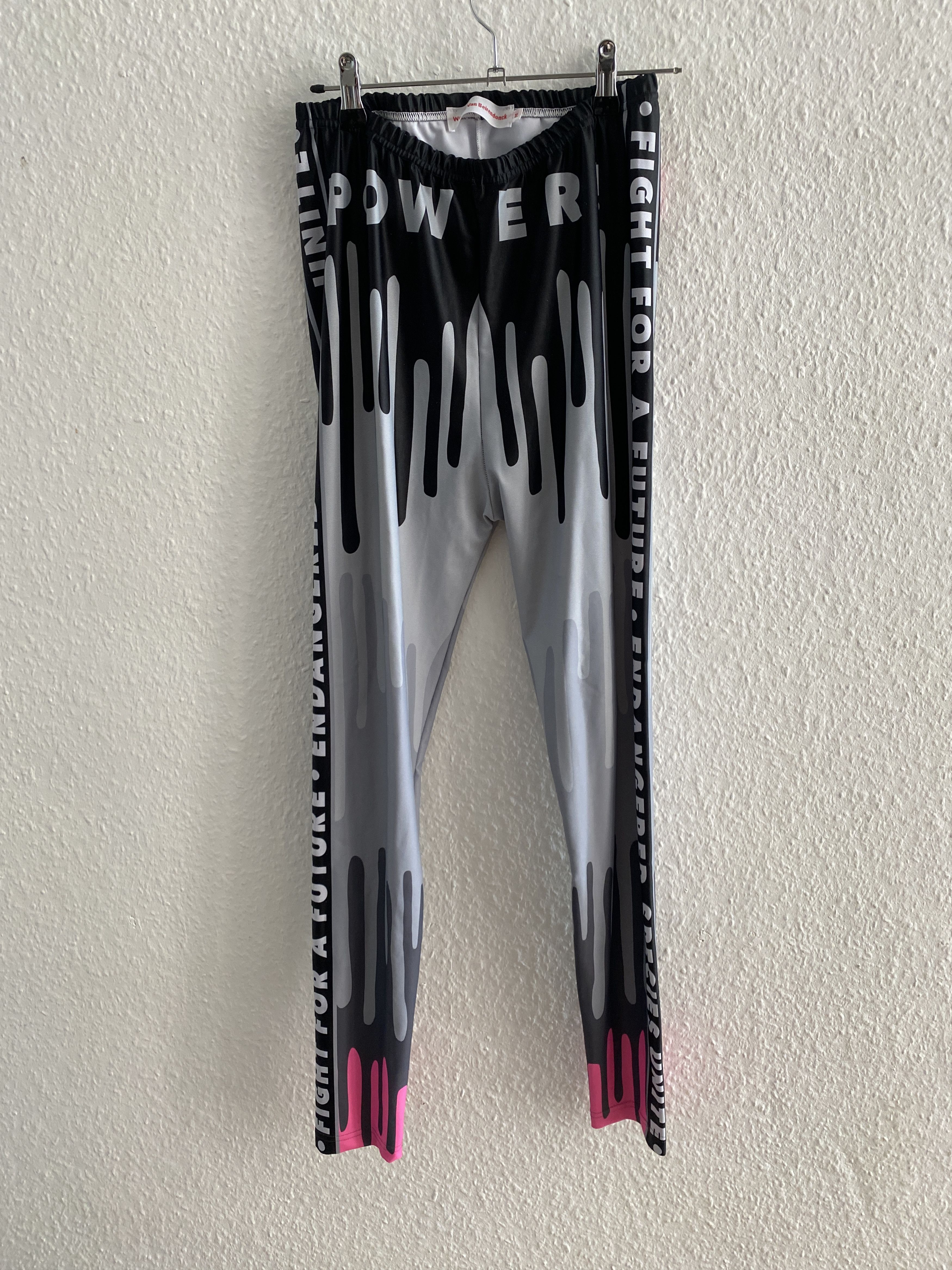 image of Walter Van Beirendonck Walter Drip Leggings in Grey Pink, Men's (Size 30)