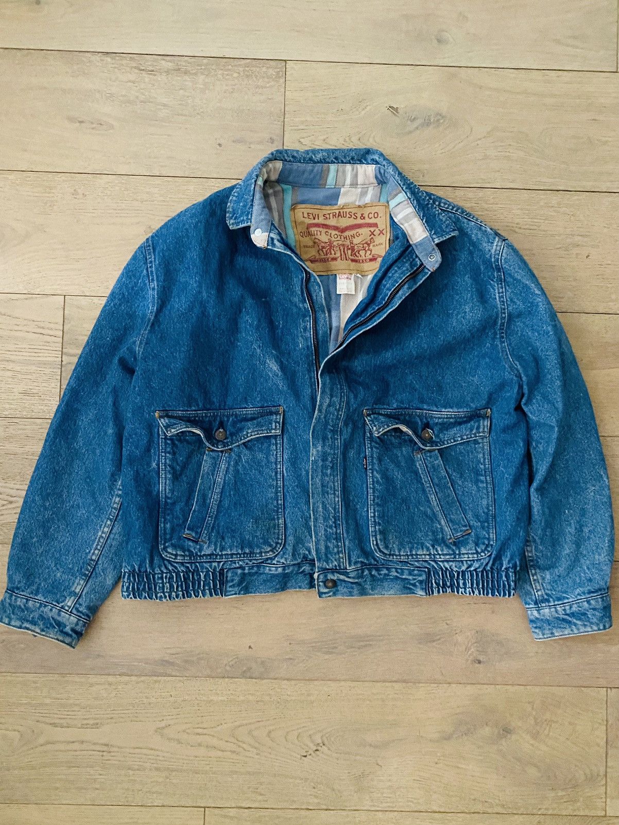 Rare Levi's denim jean jacket lined bomber