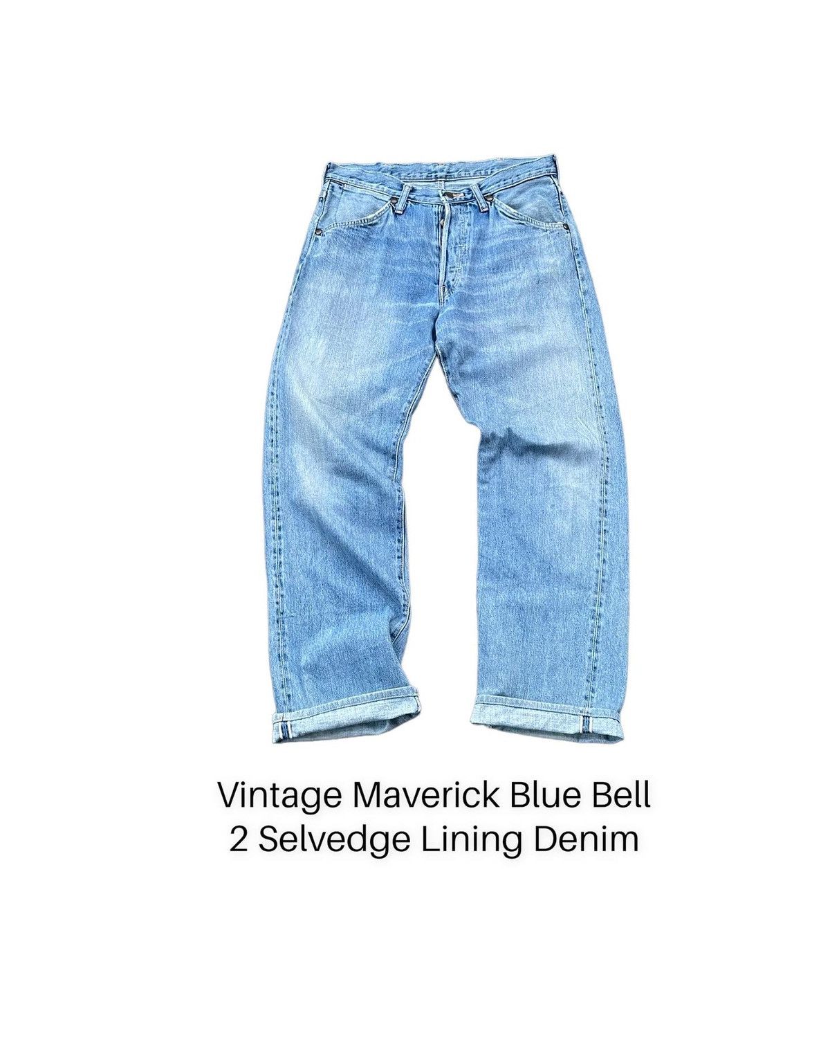 Japanese Brand × Vintage Vintage Maverick Blue 2 Line Selvedge Denim Size US 32 / EU 48 - 1 Thumbnail