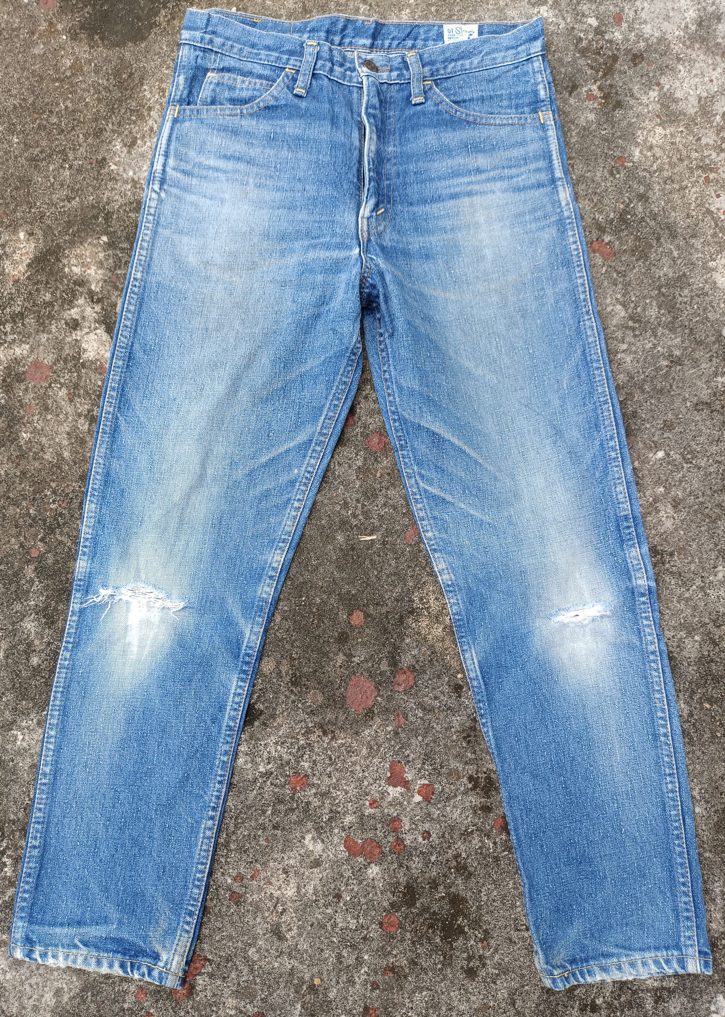 image of Archival Clothing x Orslow Vintage Orslow Distressed Fit Ankle Cut Jean in Light Blue Wash (Size 29
