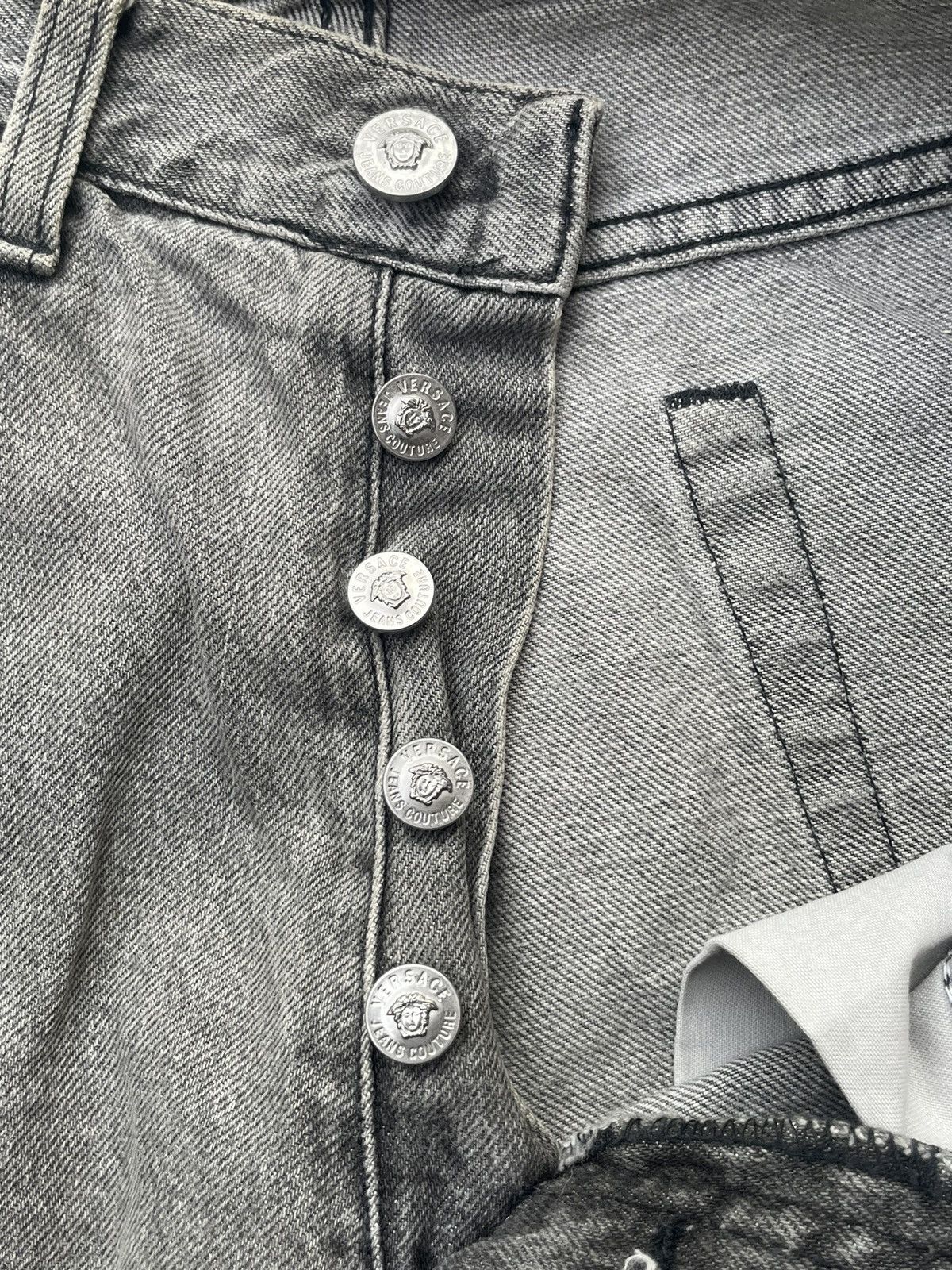 Versace Jeans Couture × Vintage Versace Jeans Couture Distresed Rework Denim Size US 32 / EU 48 - 18 Thumbnail