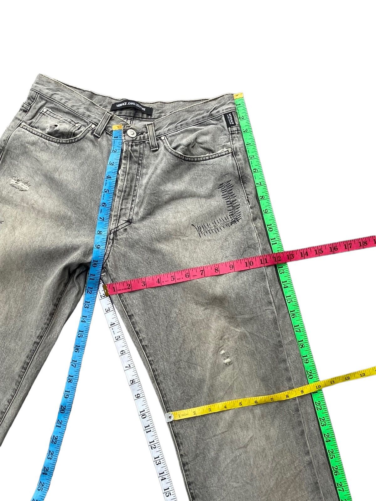 Versace Jeans Couture × Vintage Versace Jeans Couture Distresed Rework Denim Size US 32 / EU 48 - 23 Thumbnail