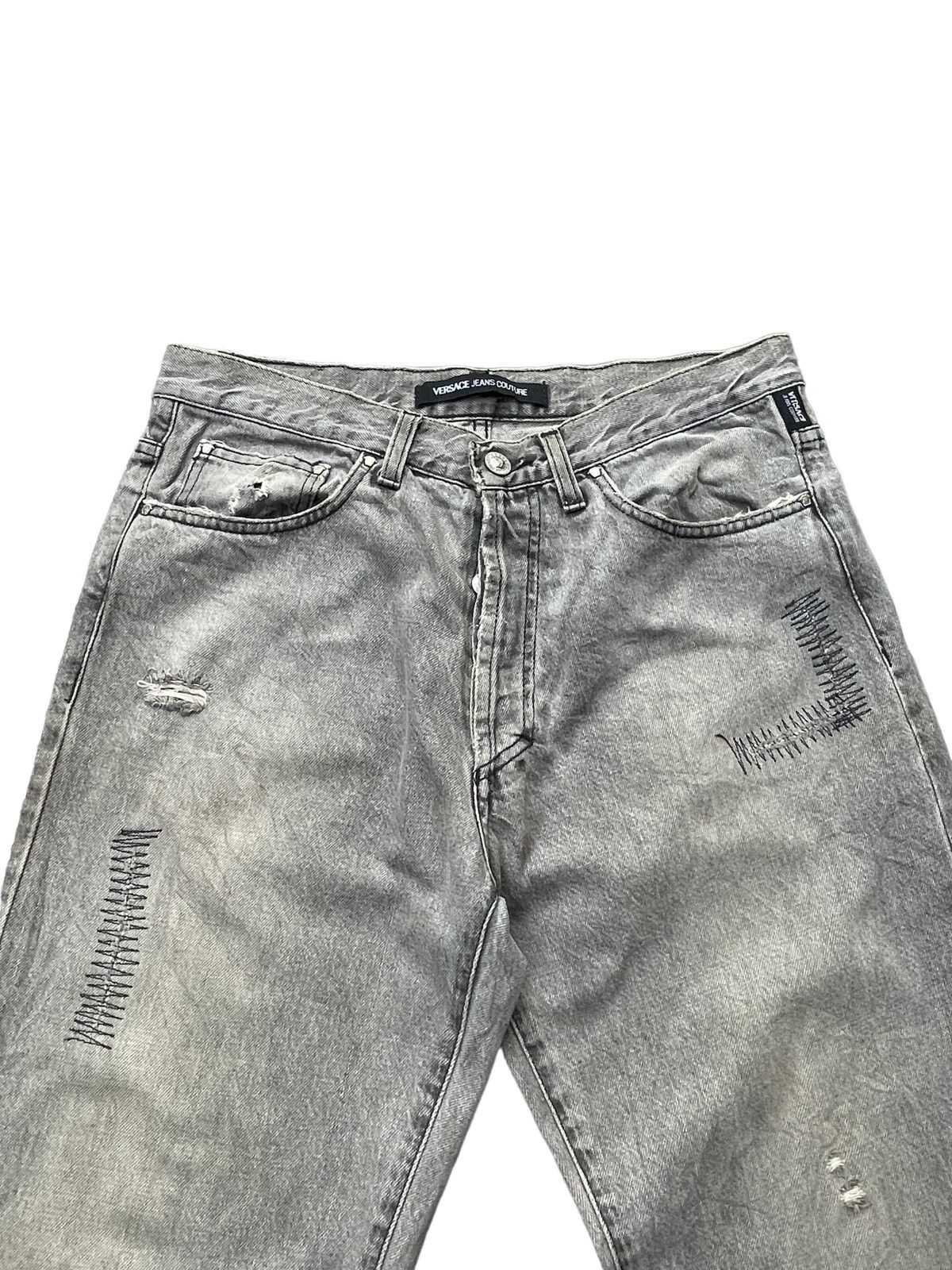 Versace Jeans Couture × Vintage Versace Jeans Couture Distresed Rework Denim Size US 32 / EU 48 - 5 Thumbnail