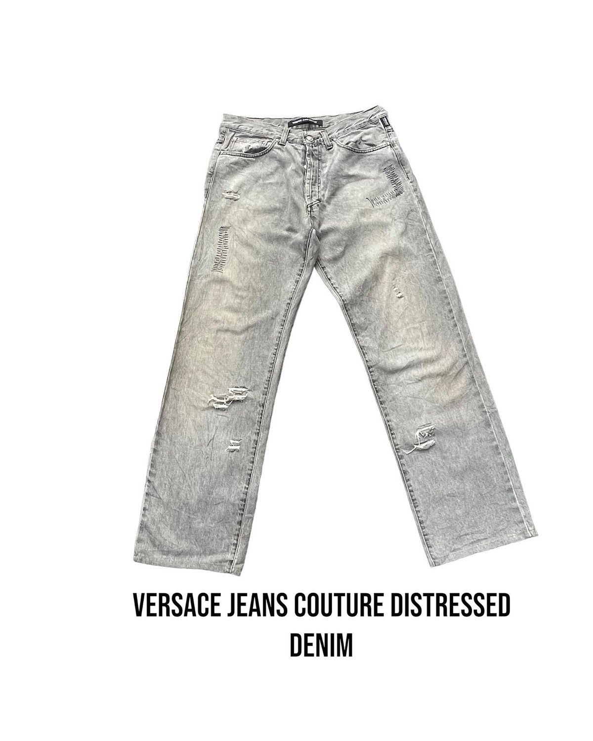 Versace Jeans Couture × Vintage Versace Jeans Couture Distresed Rework Denim Size US 32 / EU 48 - 1 Thumbnail