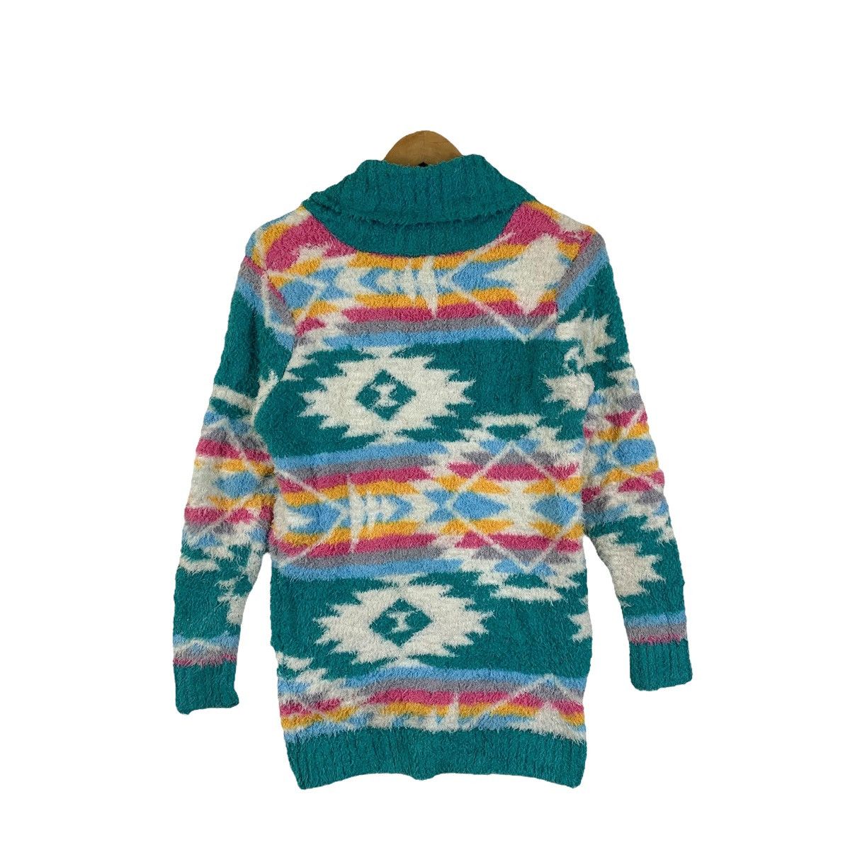 Native × Vintage Aztec Navajo Native Fullprint Design Fleece Cardigan Sweater Size M / US 6-8 / IT 42-44 - 2 Thumbnail