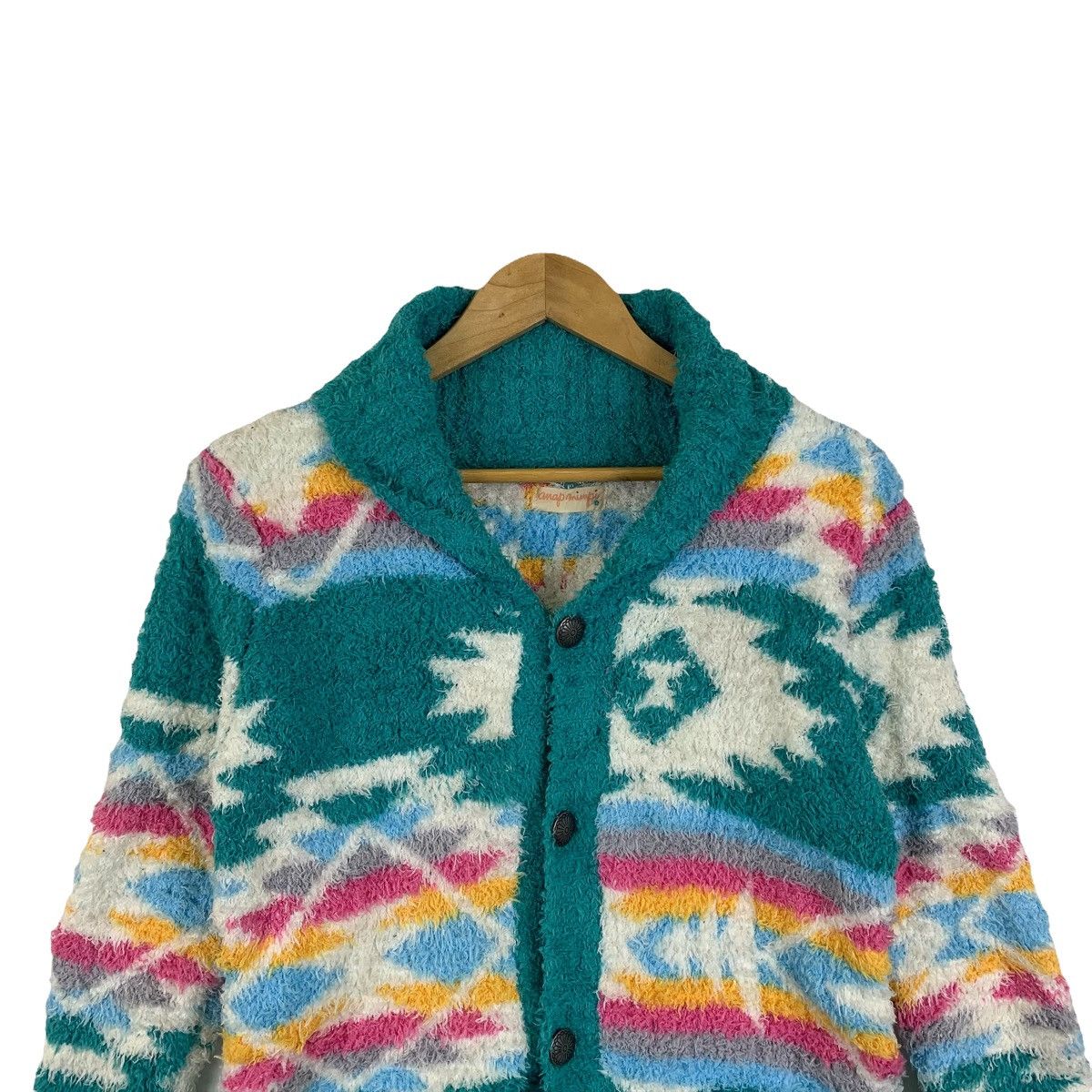 Native × Vintage Aztec Navajo Native Fullprint Design Fleece Cardigan Sweater Size M / US 6-8 / IT 42-44 - 5 Thumbnail