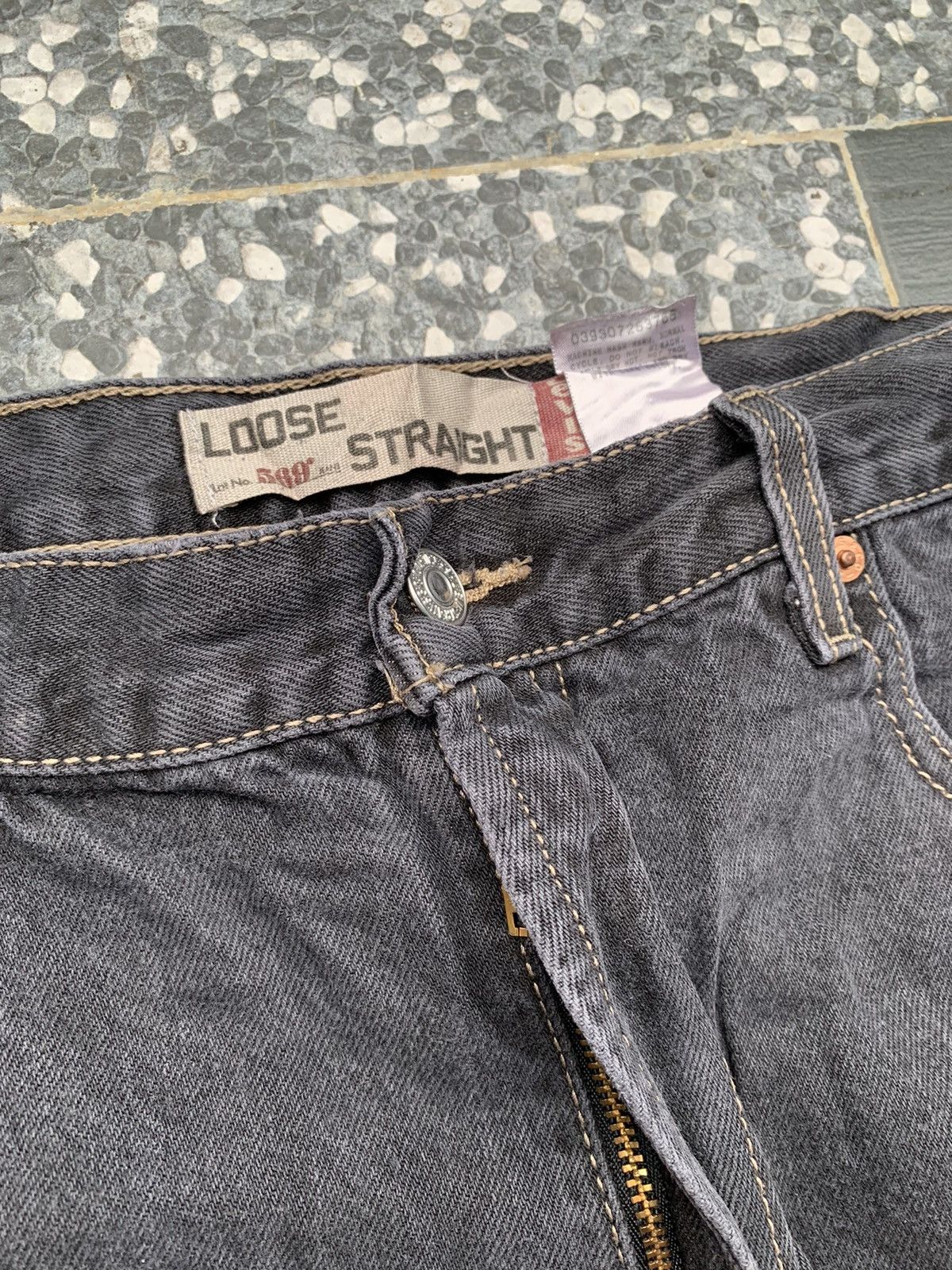 Levi's Crazy Vintage Levis 569 Black Denim Size US 35 - 4 Thumbnail