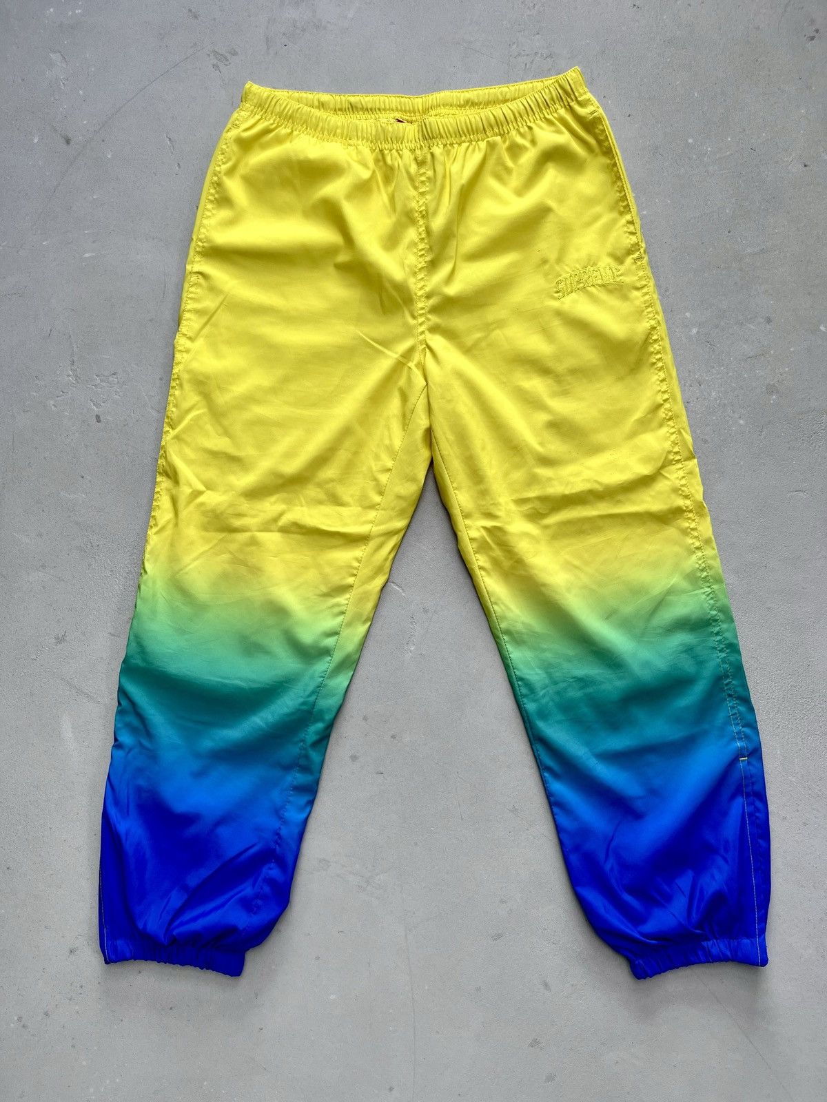 Supreme Yellow Gradient Track Pants Bottoms