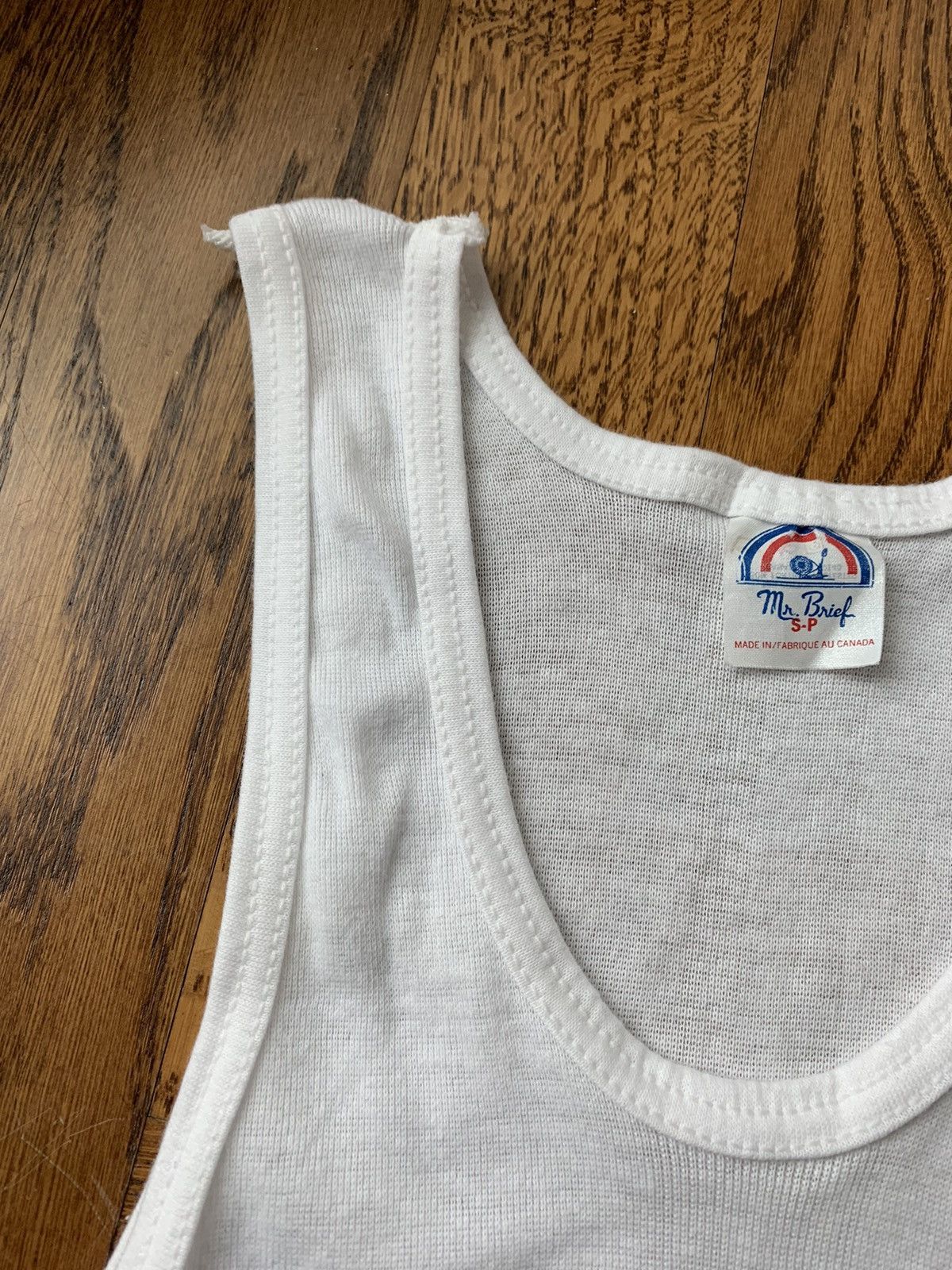 Vintage 1970s Tank Top Vintage White Wife Beater 50/50 Thin Nip Smal Size US S / EU 44-46 / 1 - 3 Thumbnail