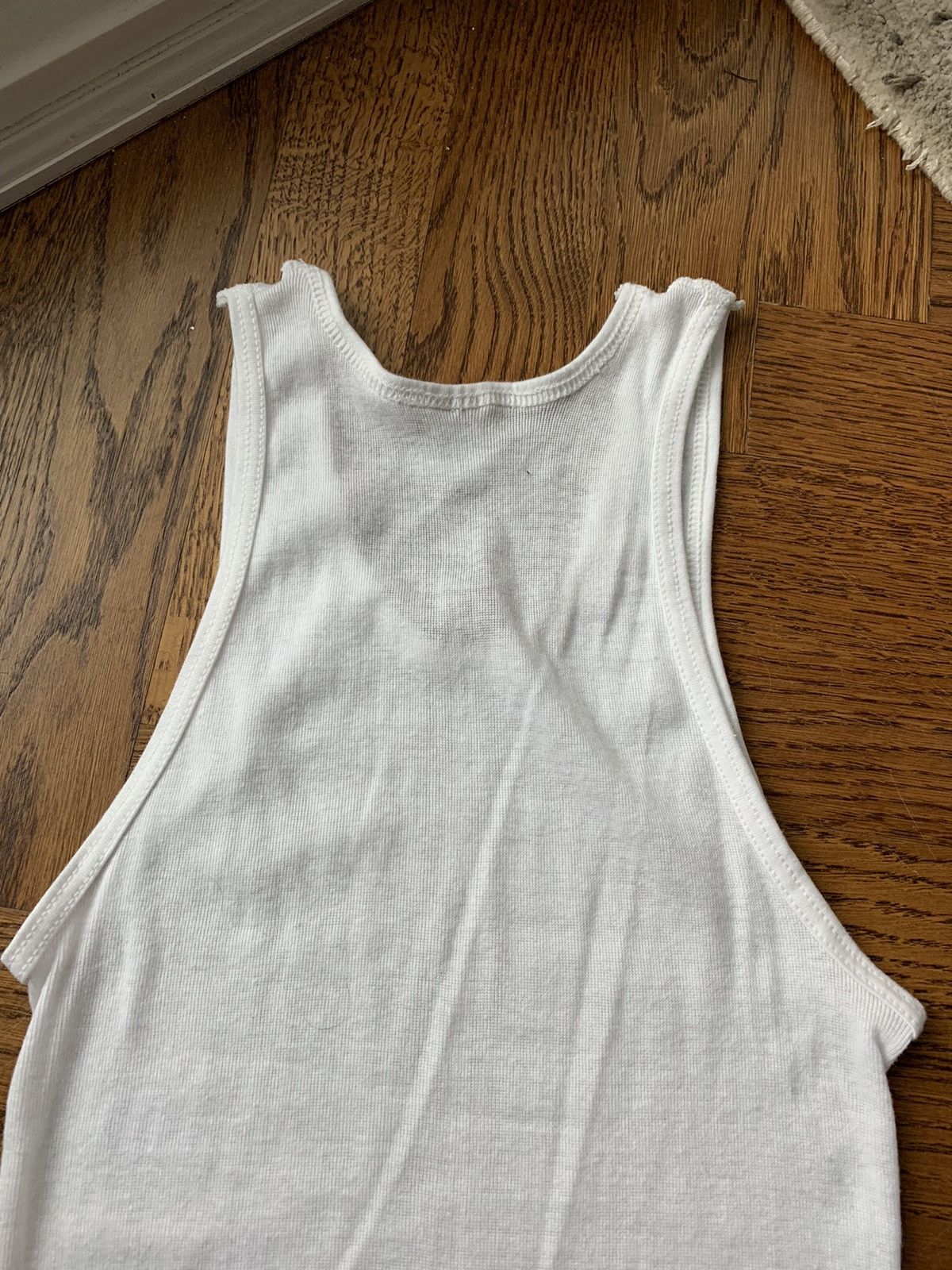 Vintage 1970s Tank Top Vintage White Wife Beater 50/50 Thin Nip Smal Size US S / EU 44-46 / 1 - 8 Thumbnail
