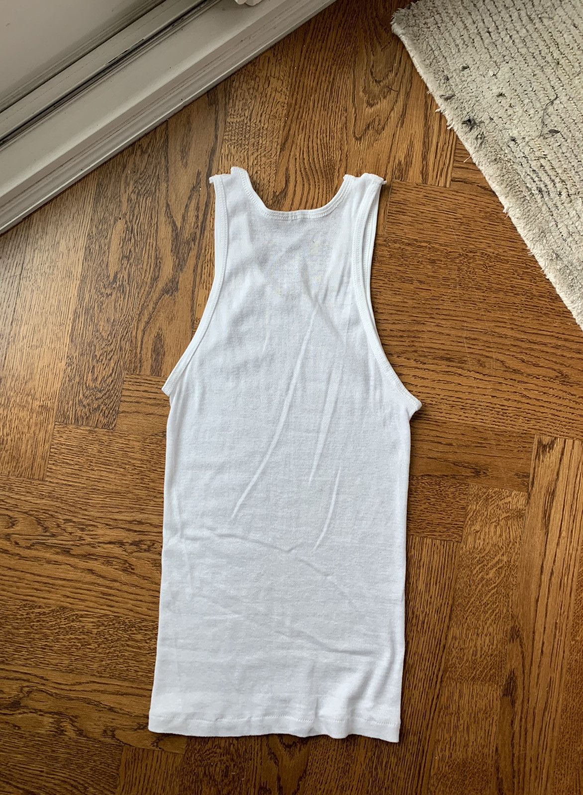 Vintage 1970s Tank Top Vintage White Wife Beater 50/50 Thin Nip Smal Size US S / EU 44-46 / 1 - 7 Thumbnail