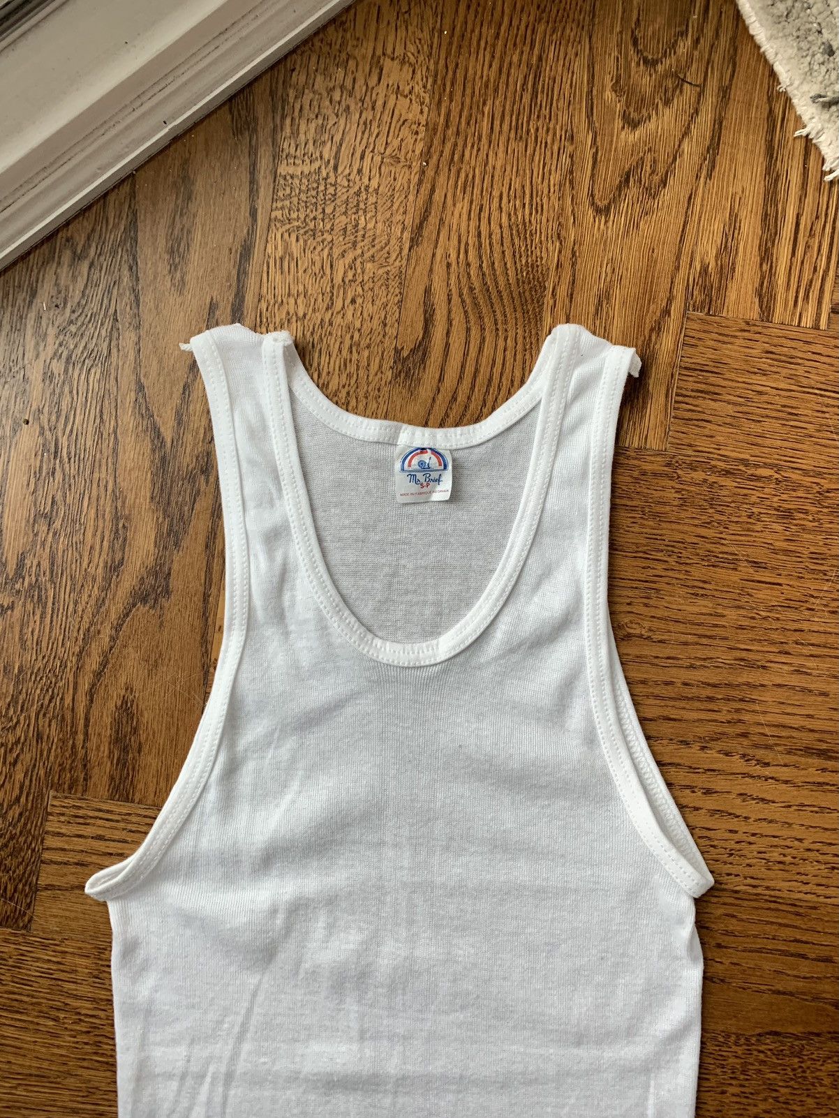 1970s Tank Top Vintage White Wife Beater 50/50 Thin Nip Smal