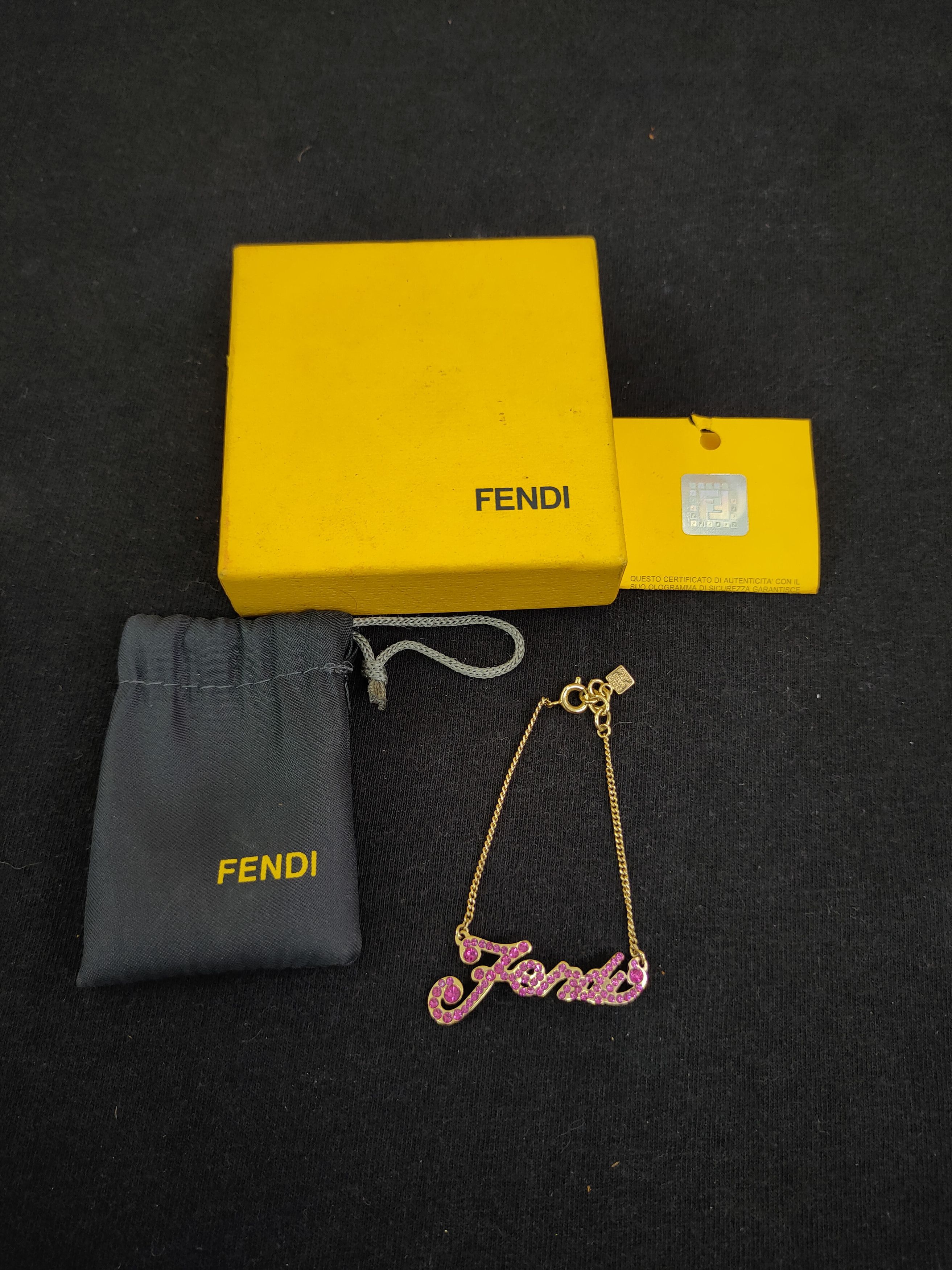 Fendi Fendi Bracelet spell-out rhinestone necklace with box DLAL Size ONE SIZE - 1 Thumbnail