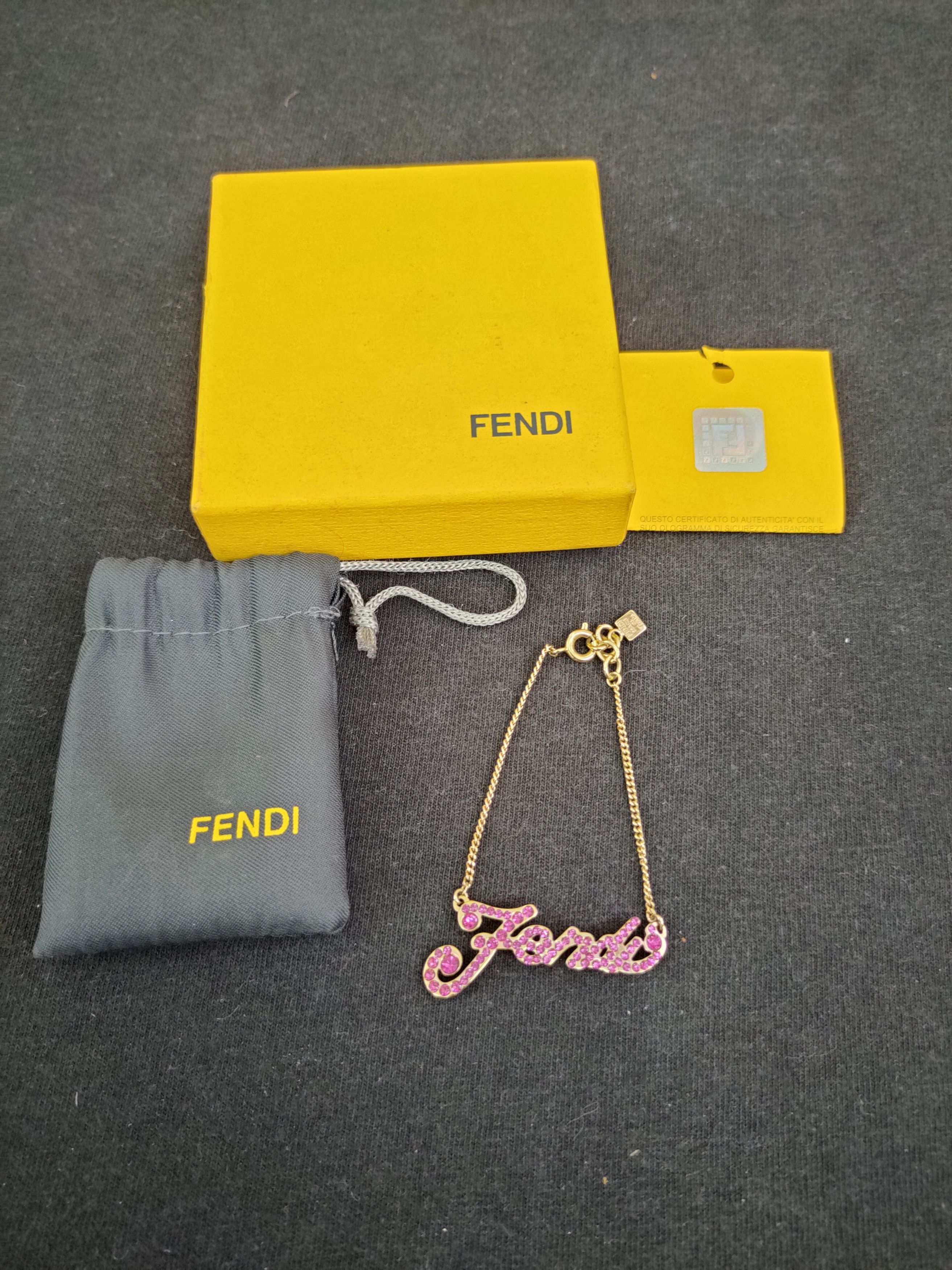 Fendi Fendi Bracelet spell-out rhinestone necklace with box DLAL Size ONE SIZE - 3 Thumbnail