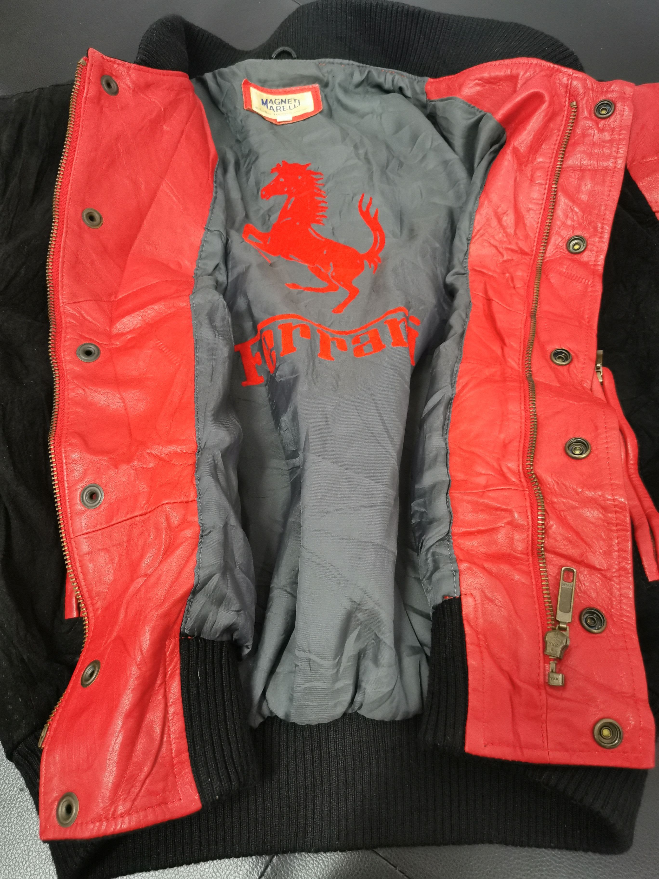 Ferrari Vintage Ferrari Magneti Marelli Leather Arm Varsity Jacket Size US M / EU 48-50 / 2 - 1 Thumbnail