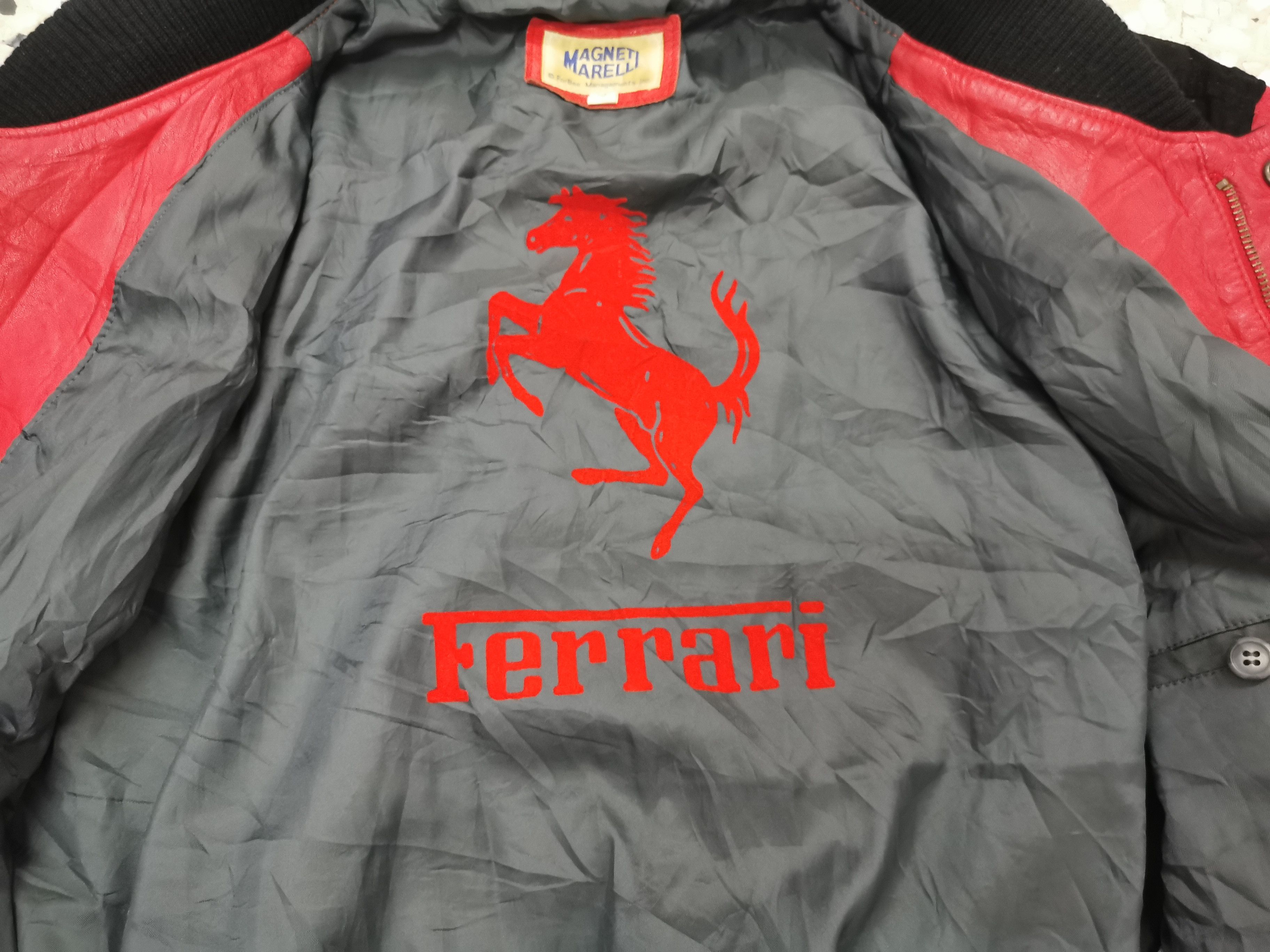 Ferrari Vintage Ferrari Magneti Marelli Leather Arm Varsity Jacket Size US M / EU 48-50 / 2 - 14 Thumbnail
