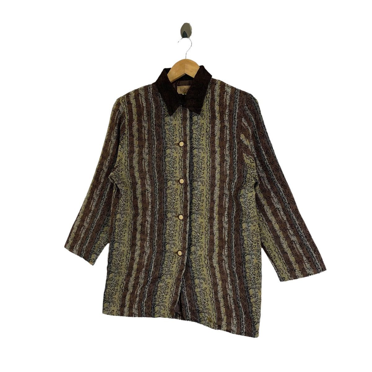 Japanese Brand × Vintage ENIEME Japanese Brand Stripes Wool Button Blazer Coat Jacket Size L / US 10 / IT 46 - 4 Thumbnail