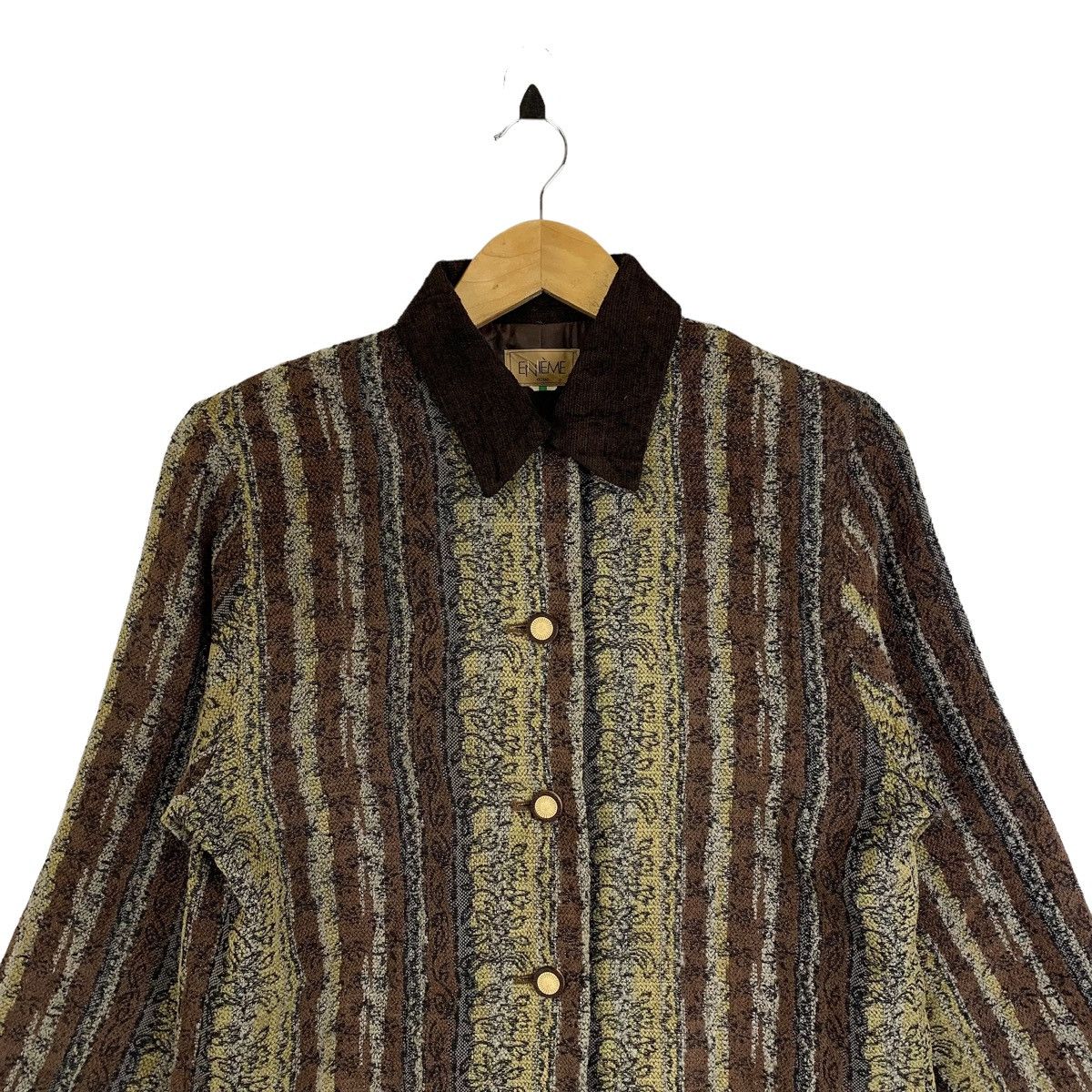 Japanese Brand × Vintage ENIEME Japanese Brand Stripes Wool Button Blazer Coat Jacket Size L / US 10 / IT 46 - 5 Thumbnail