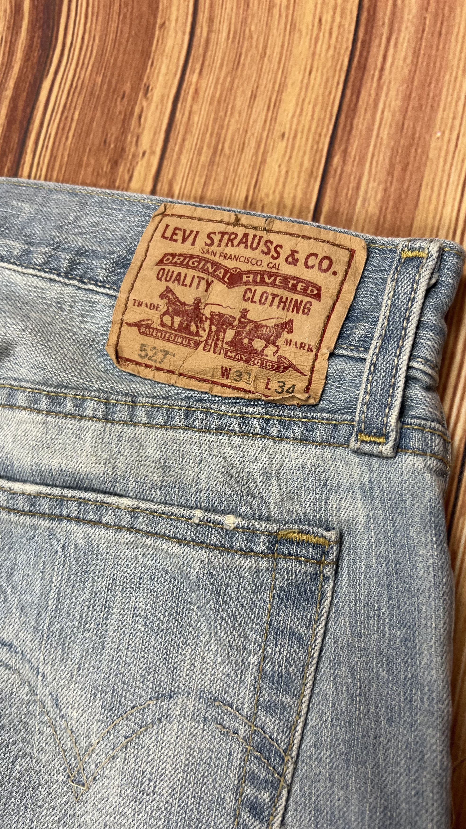 Levi's × Vintage Distressed Levis 527 Bootcut Jeans Size US 32 / EU 48 - 10 Thumbnail