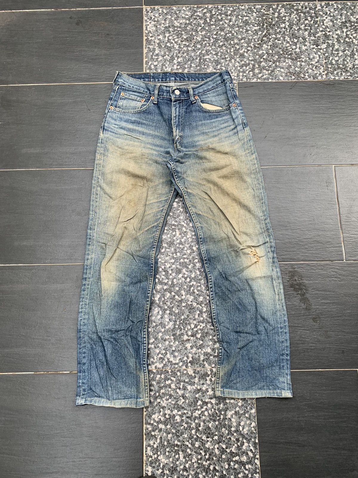 Levi's Faded Mud Levis 533 Distressed Denim Size US 31 - 1 Thumbnail