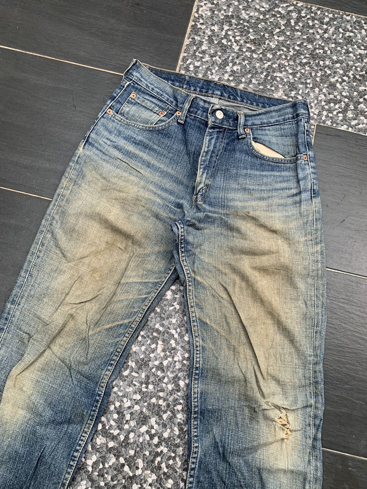Levi's Faded Mud Levis 533 Distressed Denim Size US 31 - 4 Thumbnail