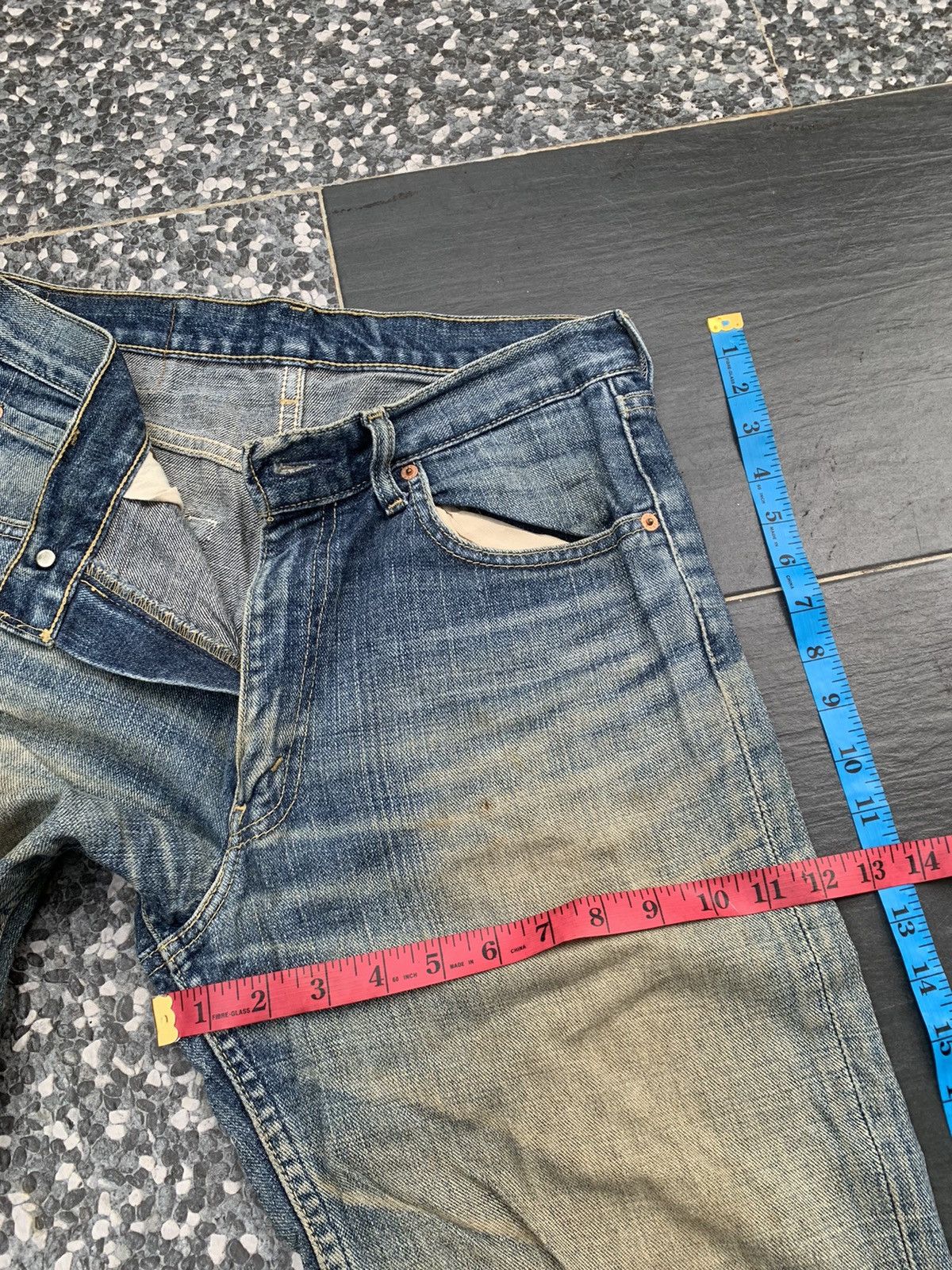 Levi's Faded Mud Levis 533 Distressed Denim Size US 31 - 14 Thumbnail