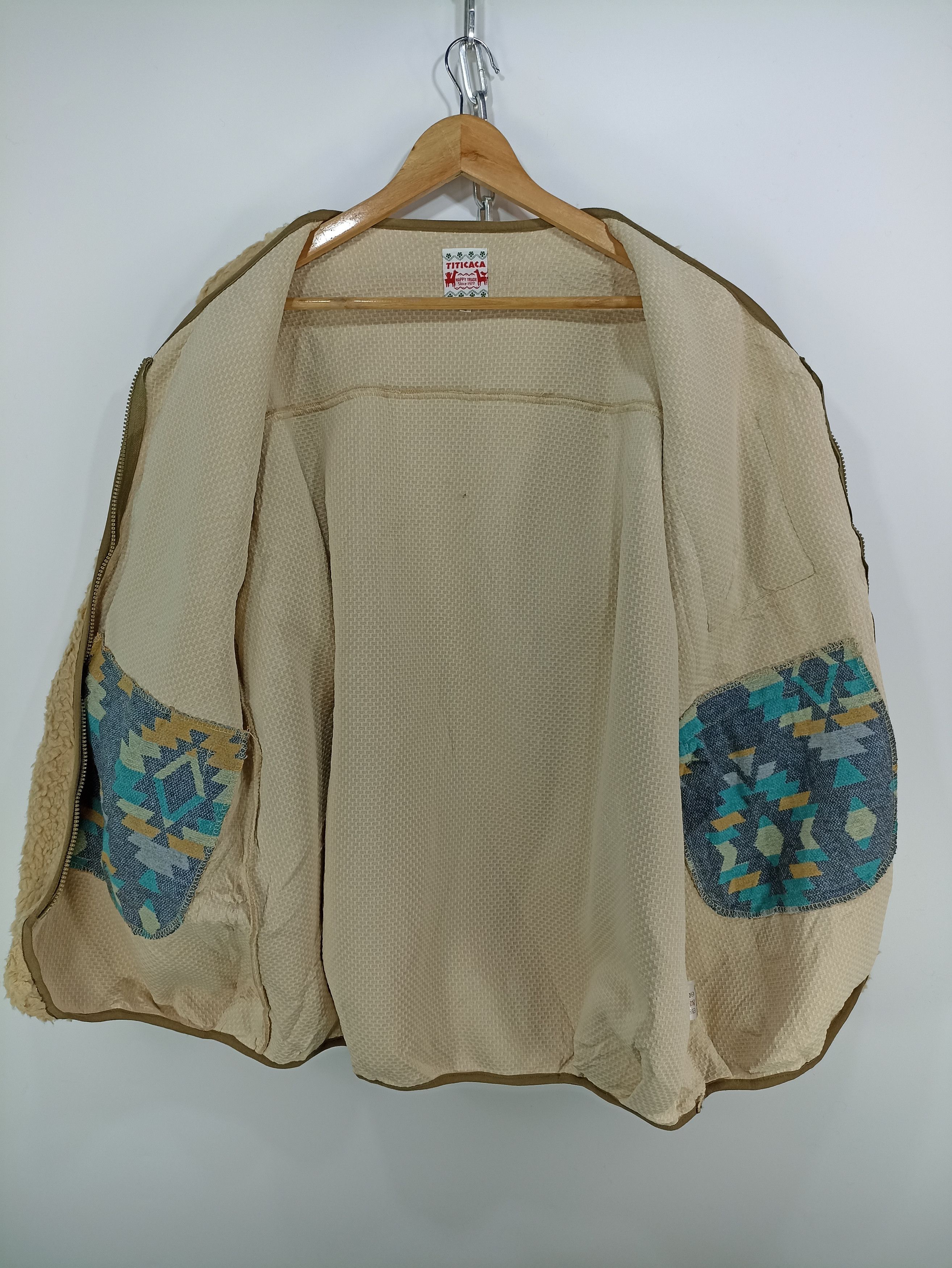 Japanese Brand × Native × Vintage Vintage Titicaca Deep Pile Sherpa Fleece Cardigan Size US L / EU 52-54 / 3 - 4 Thumbnail