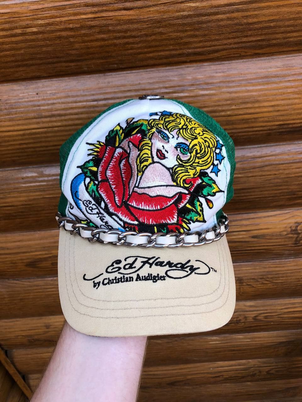 00's Christian Audigier キャップ Ed Hardy 白 00's Christian Audigier キャップ Ed Hardy 白