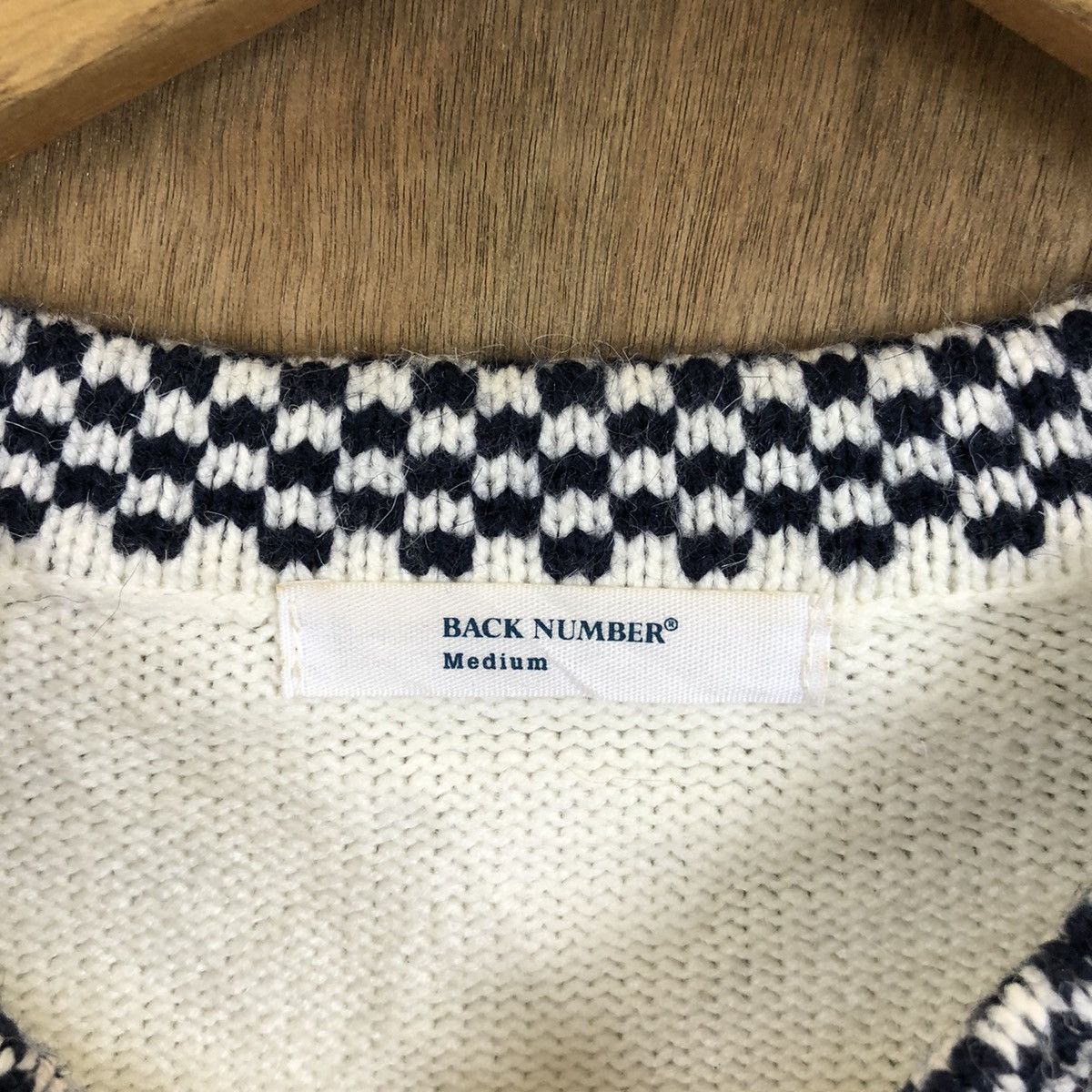 Aran Isles Knitwear × OVER THE STRiPES Back Number White Stripe Knitwear #071 Size US M / EU 48-50 / 2 - 5 Thumbnail