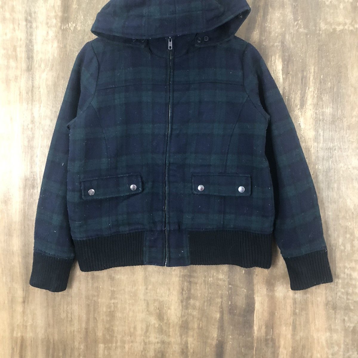 Japanese Brand × LOWRYS FARM LOWRYS FARM GREEN CHECKED WOOL VARSITY JACKET HOODIES# 020 Size US M / EU 48-50 / 2 - 3 Thumbnail