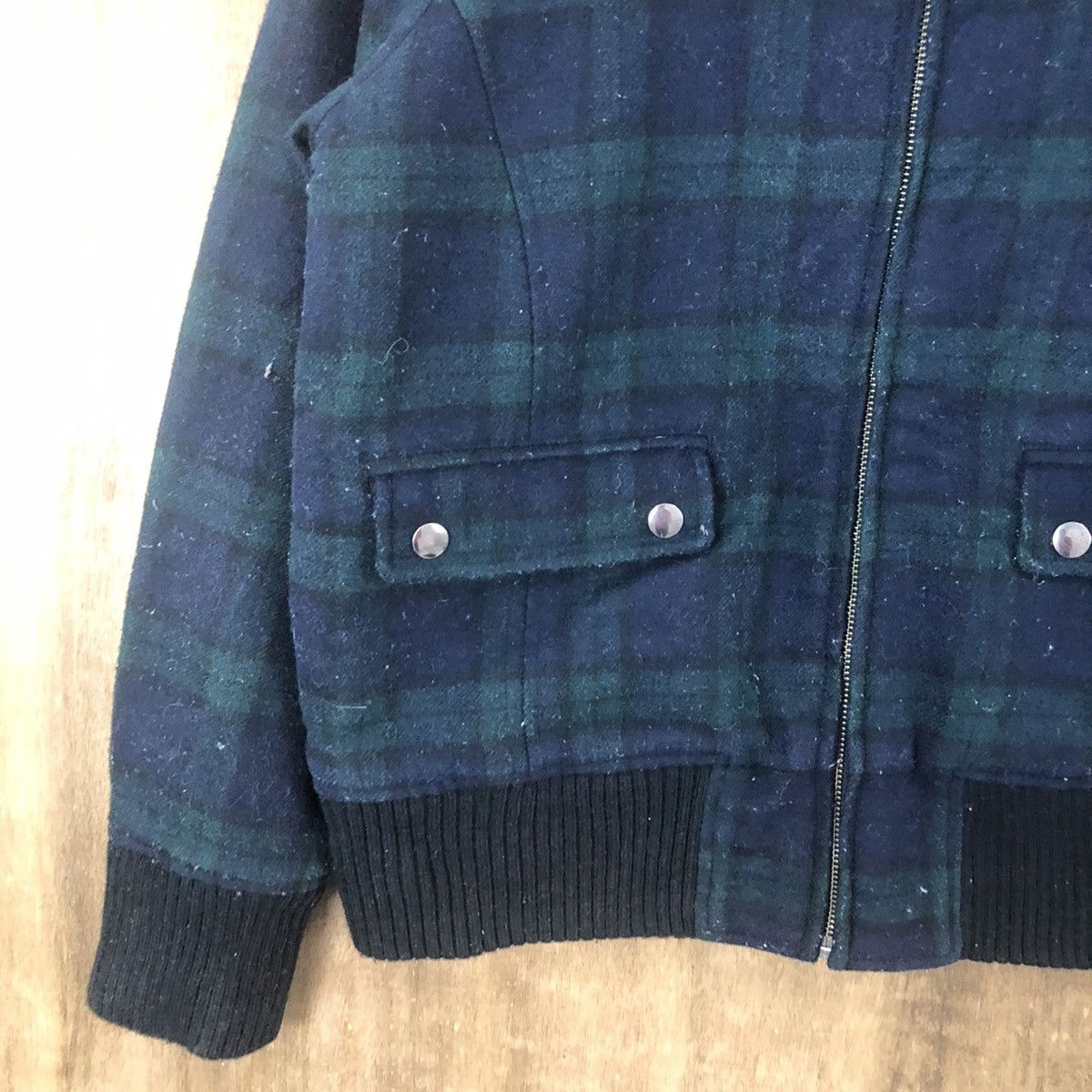 Japanese Brand × LOWRYS FARM LOWRYS FARM GREEN CHECKED WOOL VARSITY JACKET HOODIES# 020 Size US M / EU 48-50 / 2 - 4 Thumbnail