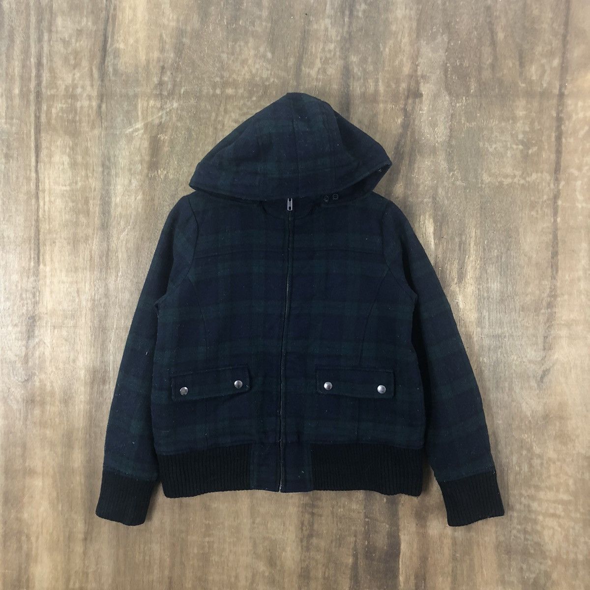 Japanese Brand × LOWRYS FARM LOWRYS FARM GREEN CHECKED WOOL VARSITY JACKET HOODIES# 020 Size US M / EU 48-50 / 2 - 1 Thumbnail