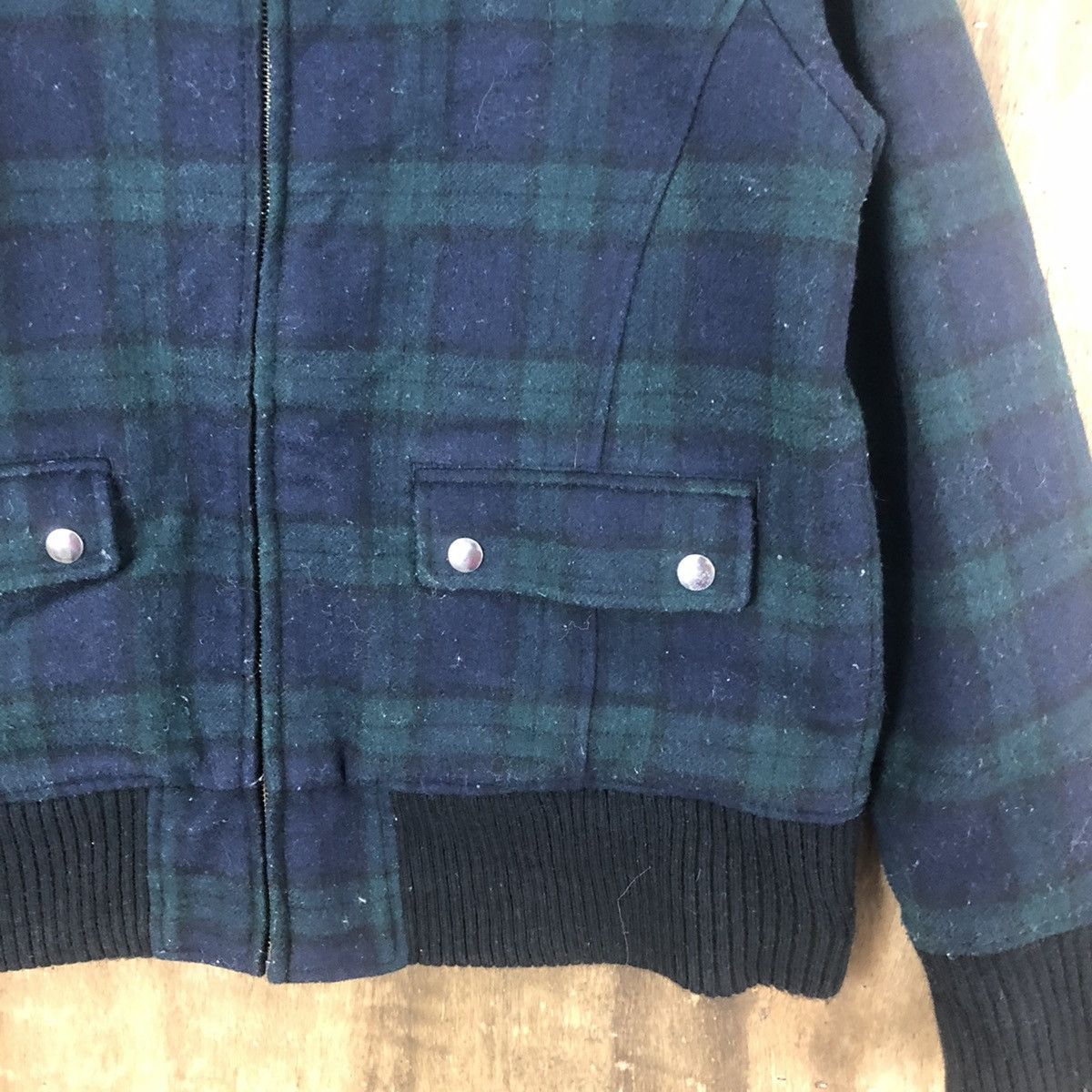 Japanese Brand × LOWRYS FARM LOWRYS FARM GREEN CHECKED WOOL VARSITY JACKET HOODIES# 020 Size US M / EU 48-50 / 2 - 5 Thumbnail