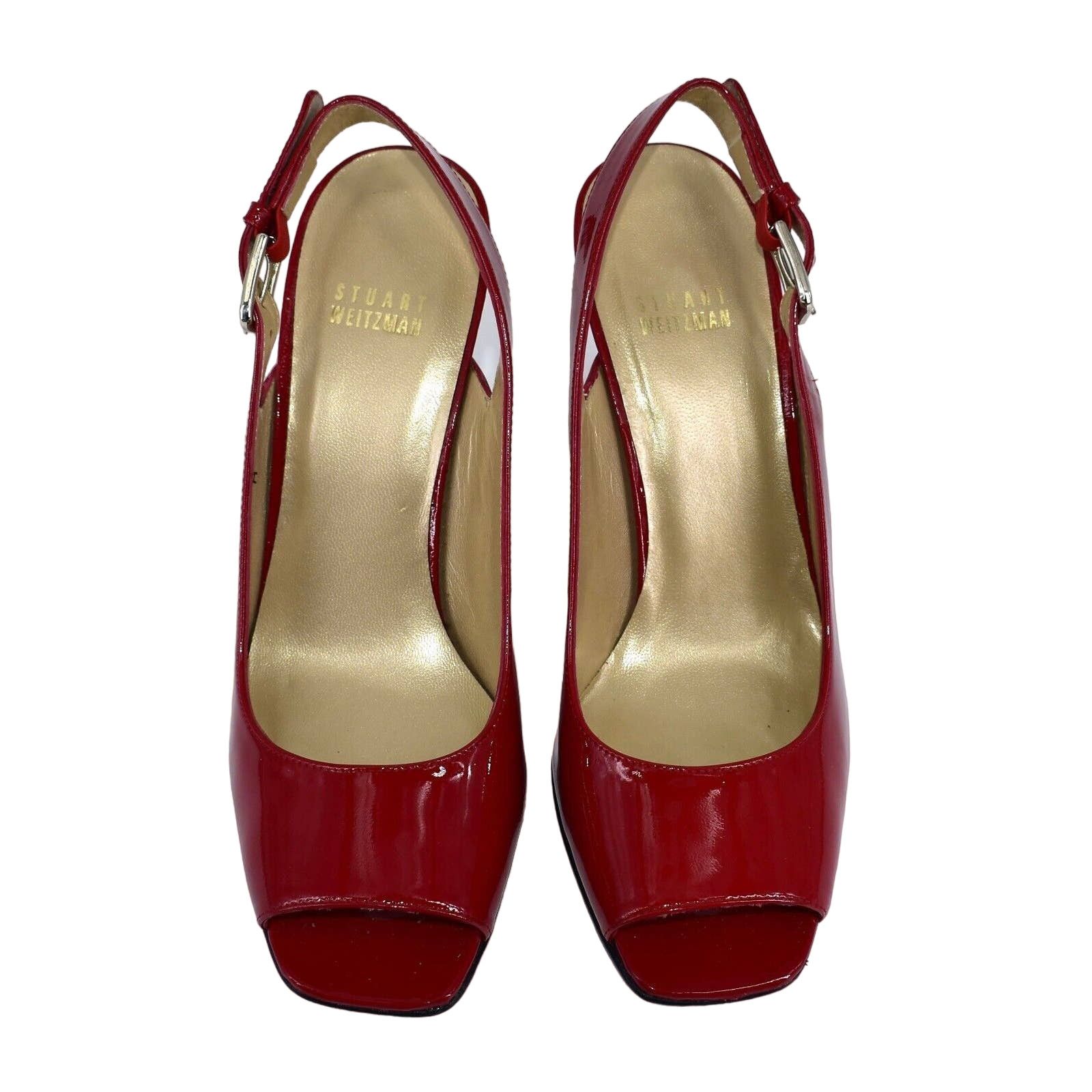 B5 NIB STUART WEITZMAN Aniline Patent Heels Shoes Size 8 M