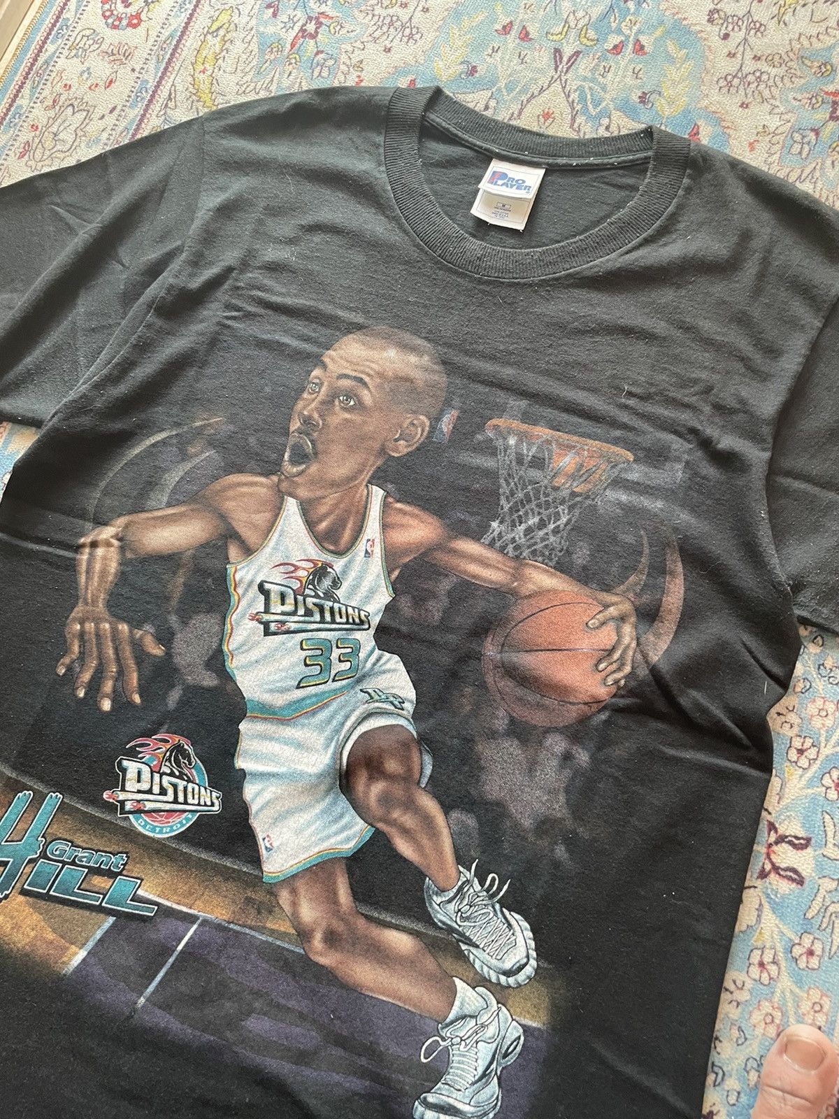 Vintage Detroit Pistons Grant Hill NBA Pro store Player Tee